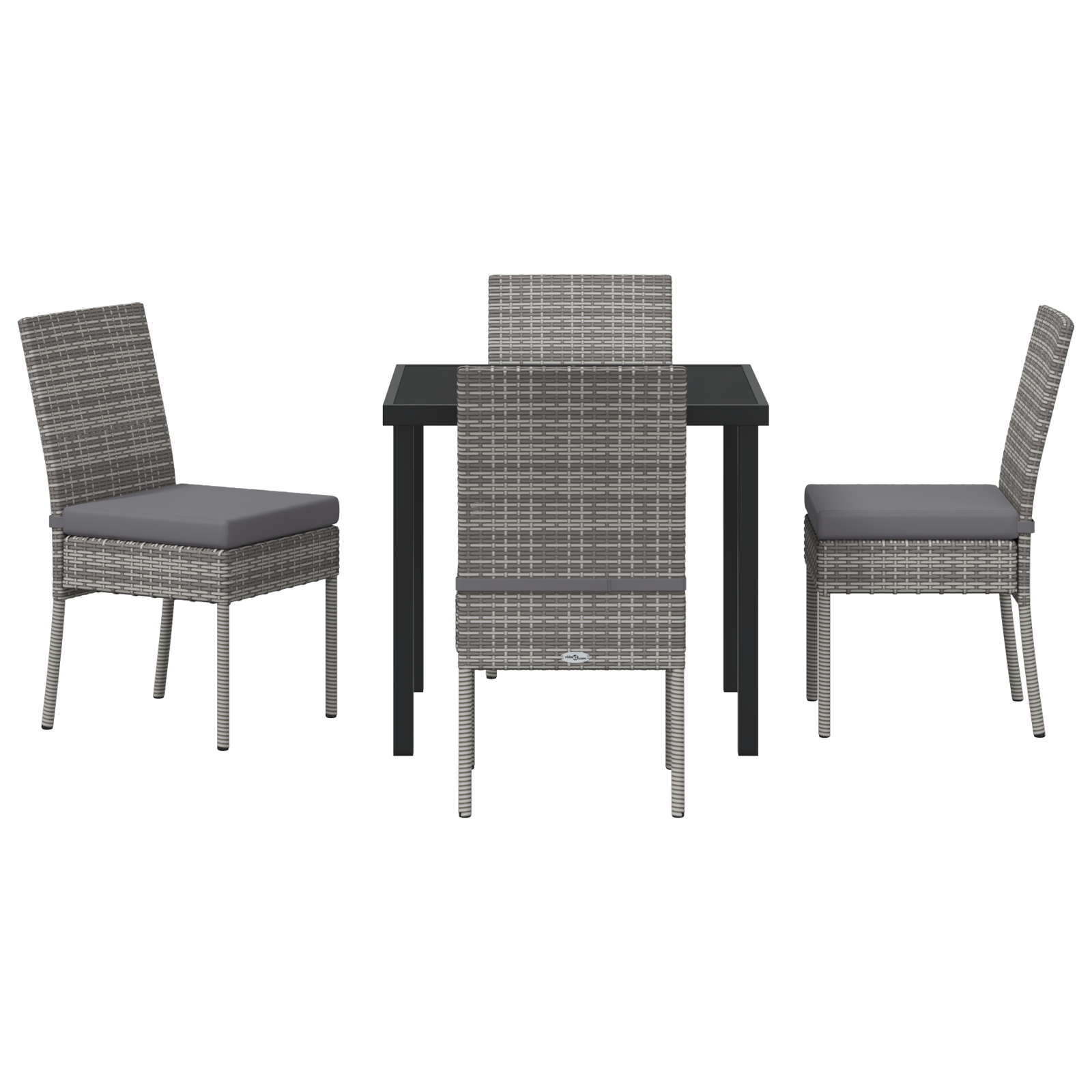 Set de Dining pentru Grădină 5 Piese Gri Ratan Poli GartenMobel Dekor