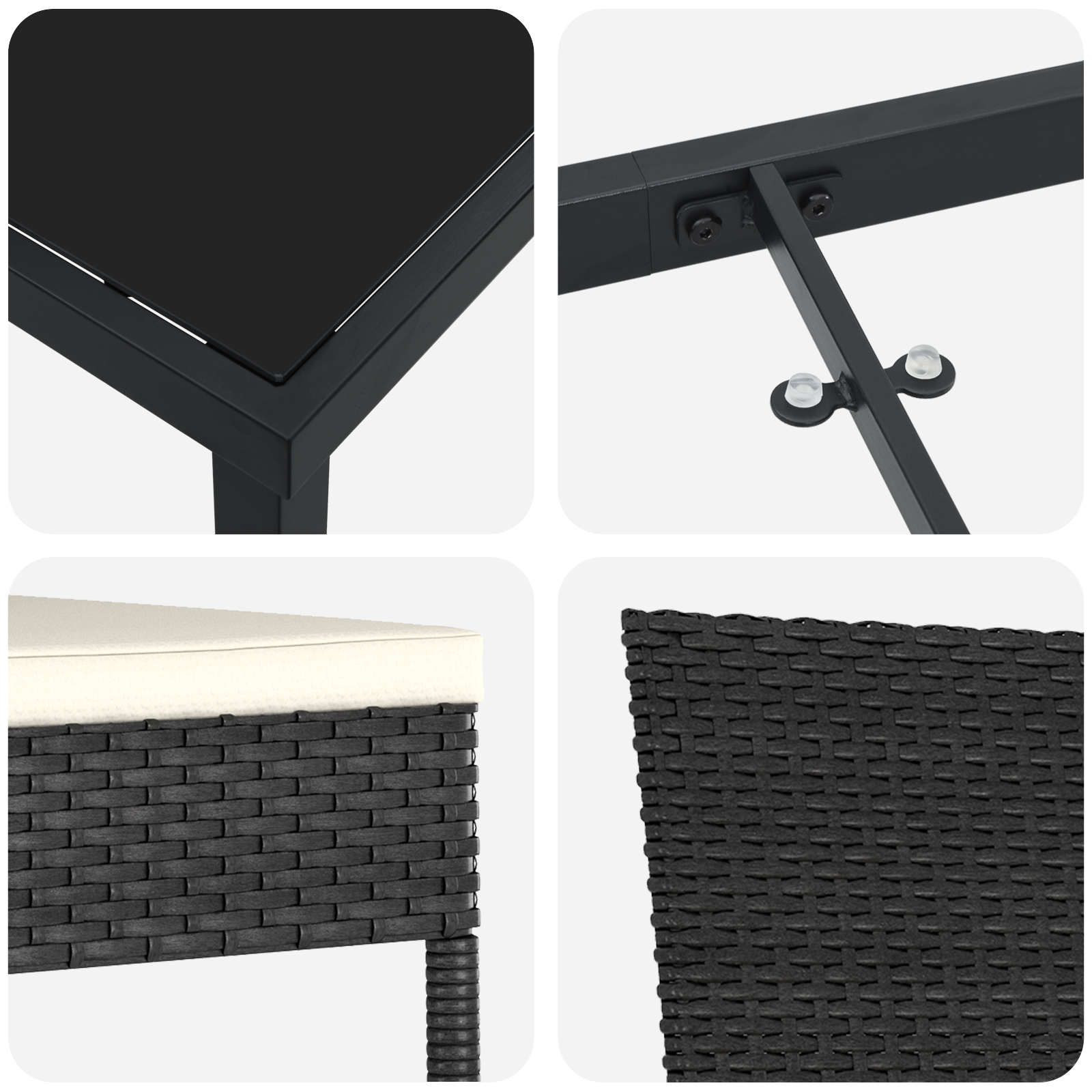 Set de Dining pentru Grădină 5 Piese Negru Poliratan GartenMobel Dekor