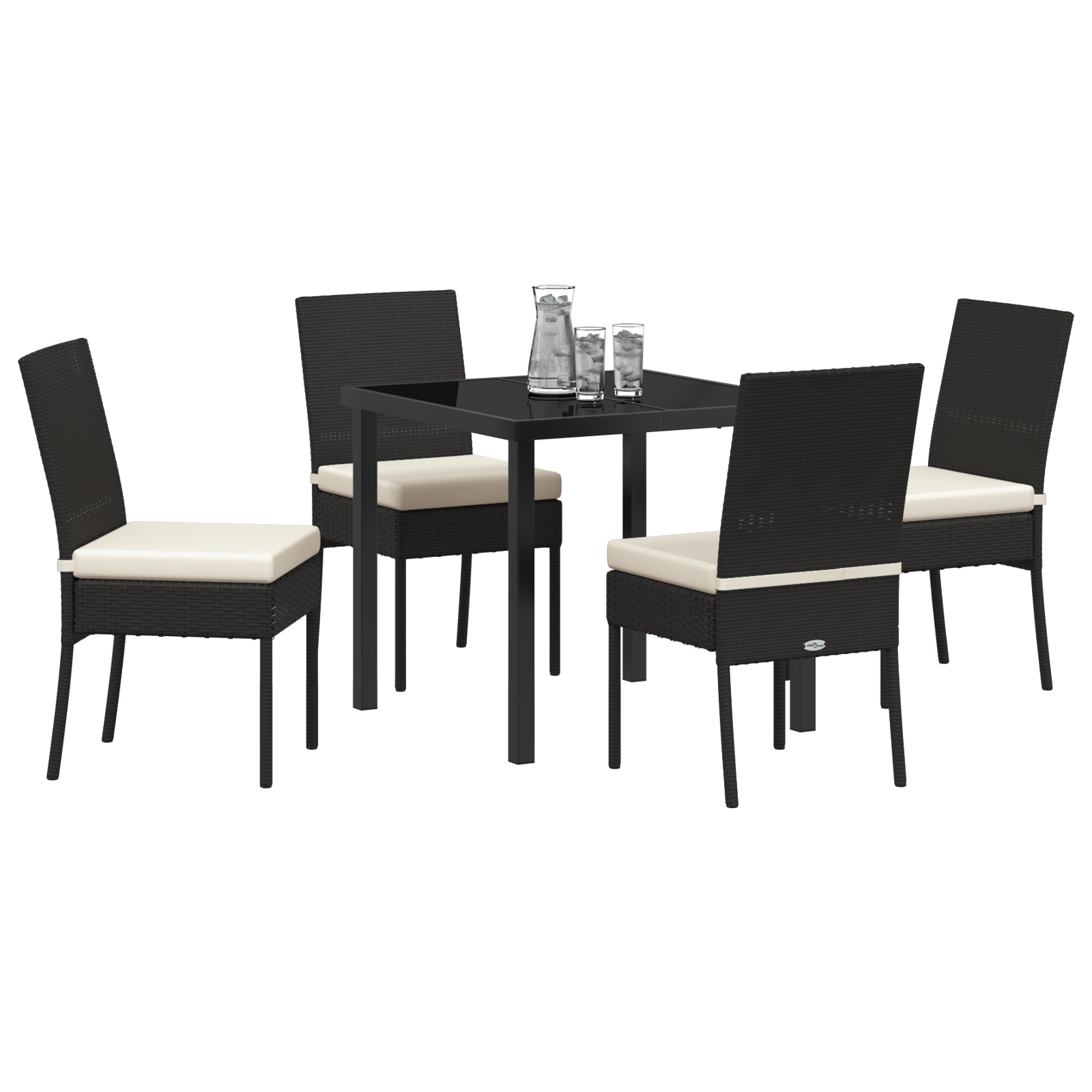 Set de Dining pentru Grădină 5 Piese Negru Poliratan GartenMobel Dekor