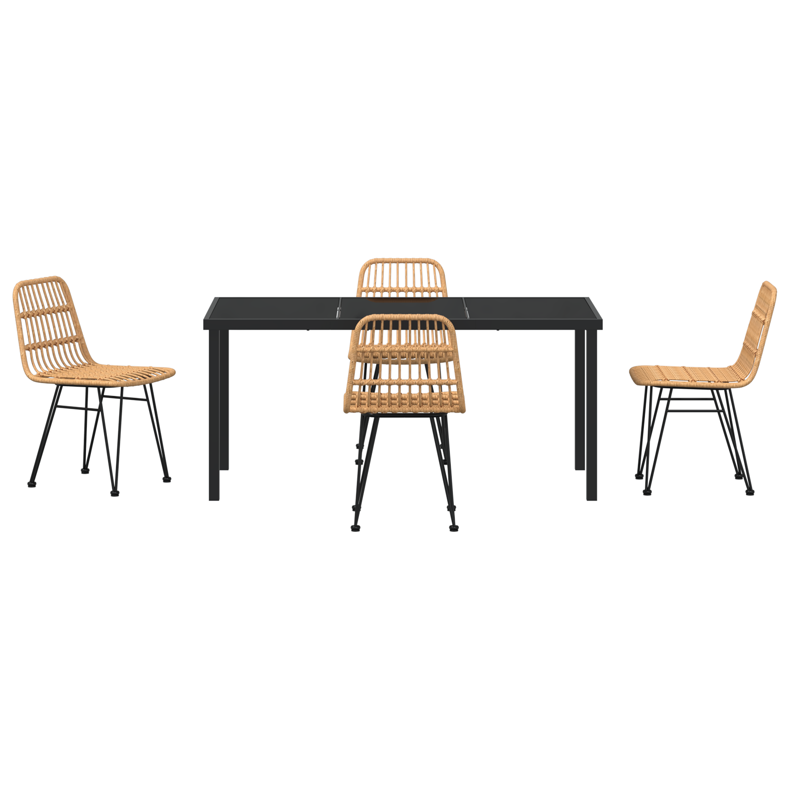 Set de Masă de Grădină 5 Piese Maro Polyrattan GartenMobel Dekor