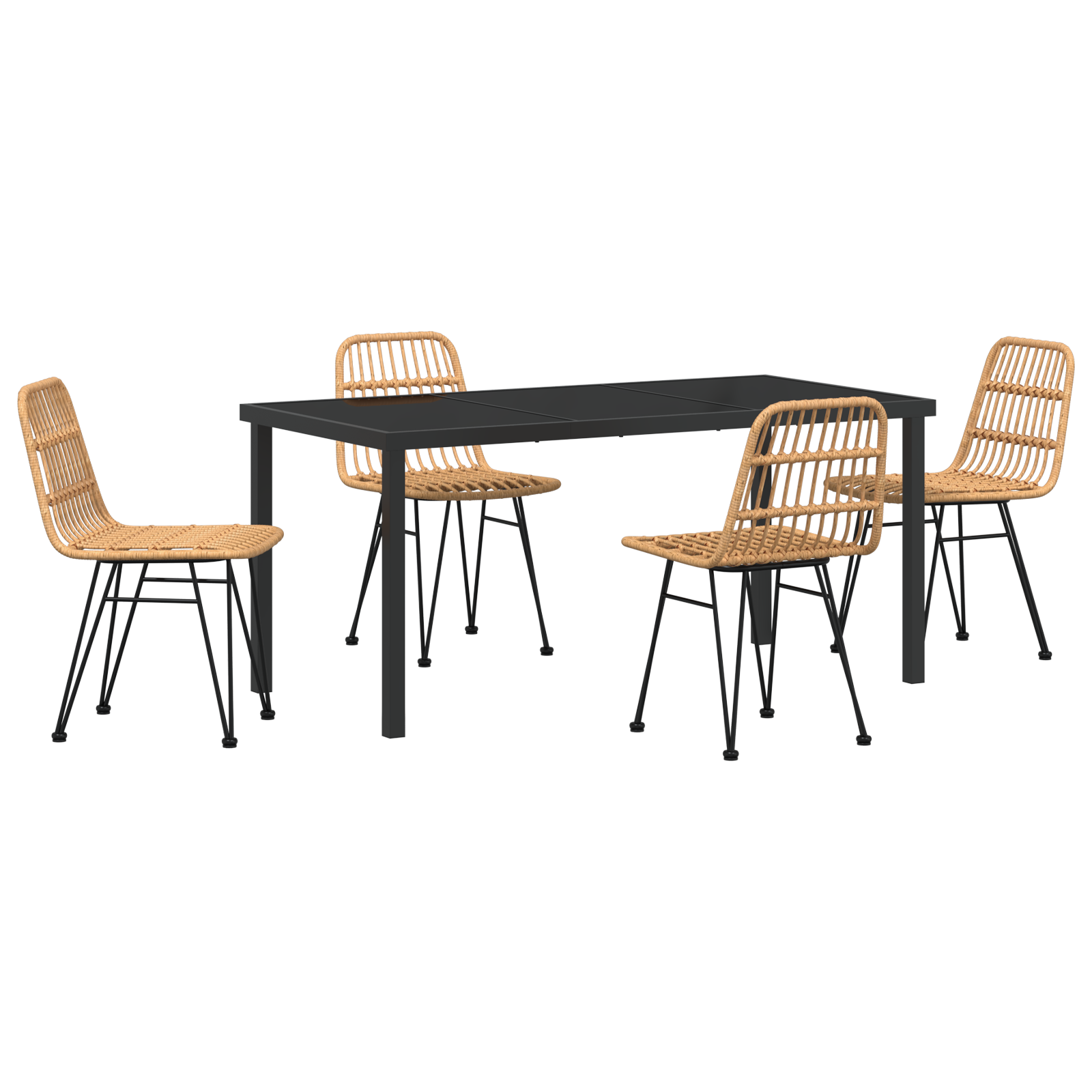 Set de Masă de Grădină 5 Piese Maro Polyrattan GartenMobel Dekor
