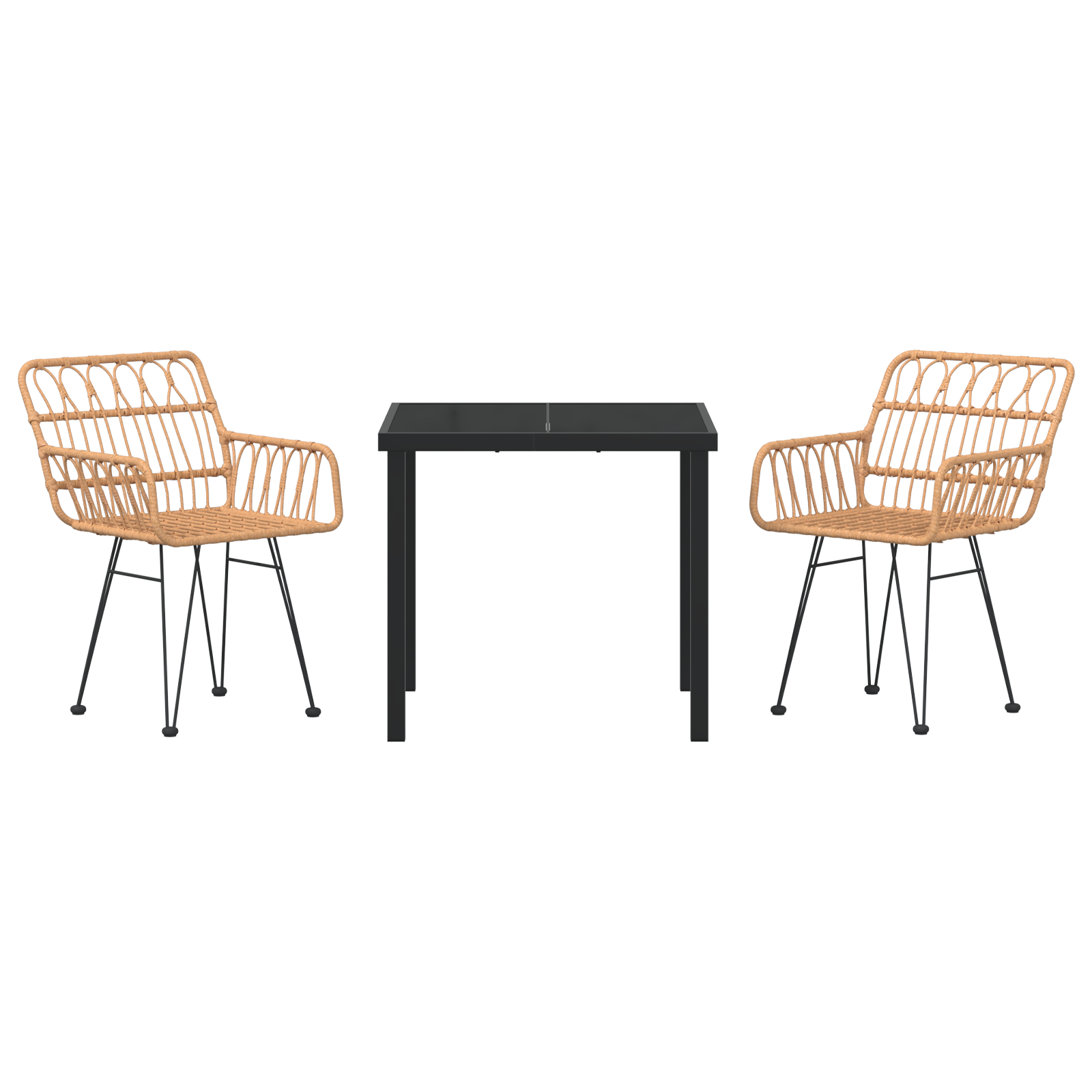 Set de dining de grădină 3 piese din ratan Poli Brown GartenMobel Dekor