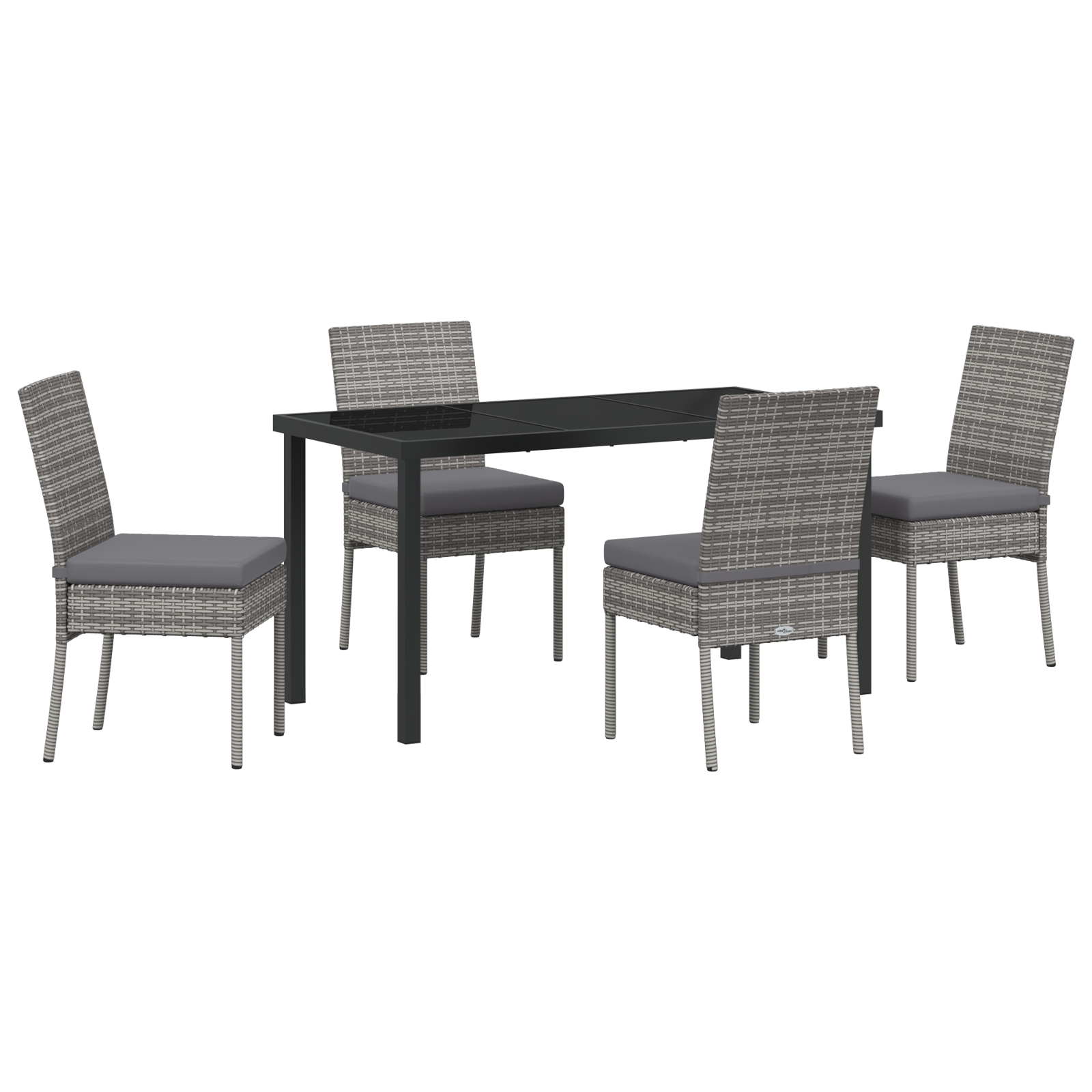 Set de dining de grădină 5 Piese Gri Poliratan GartenMobel Dekor