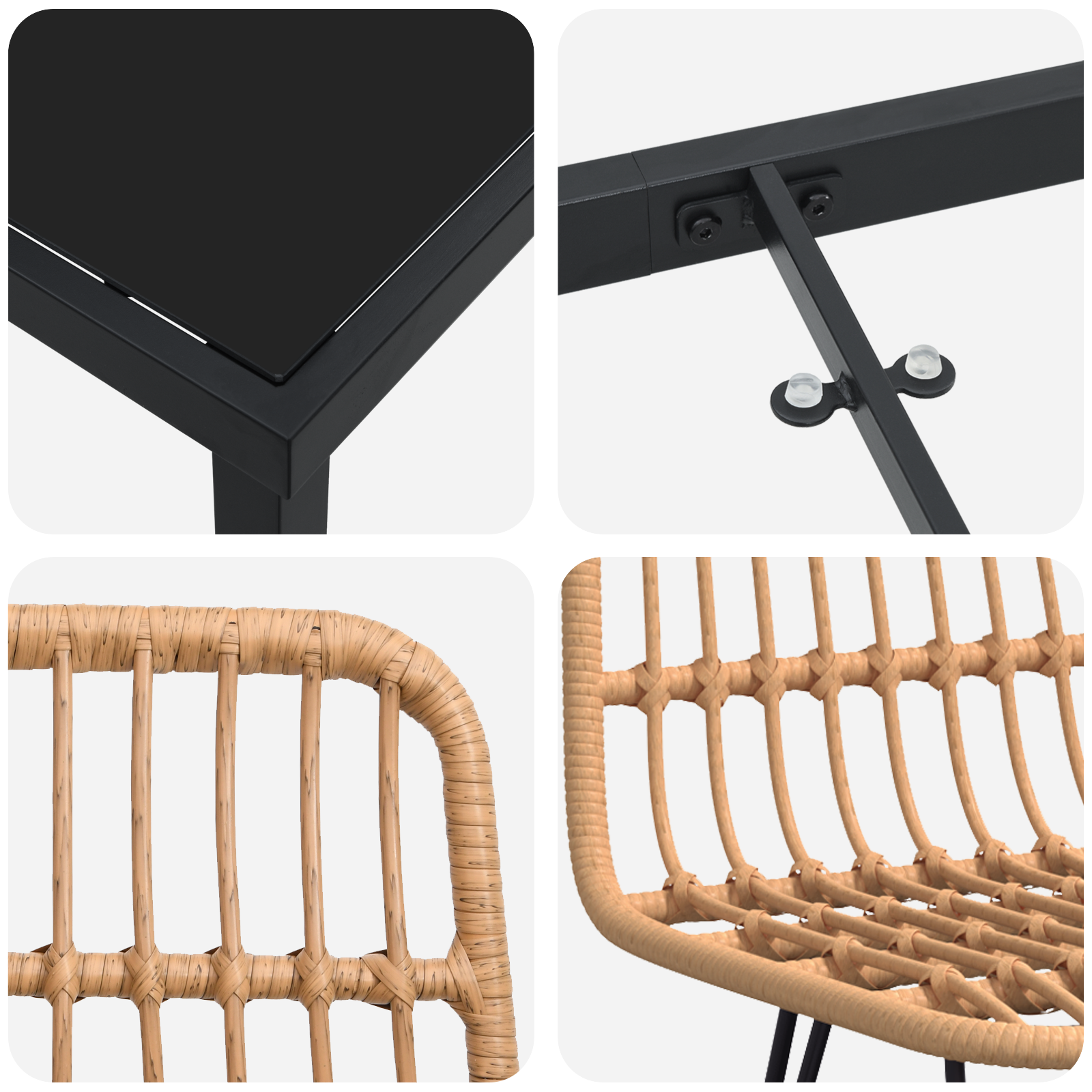 Set de dining de grădină 5 Piese Maro Ratan Polietilenă GartenMobel Dekor