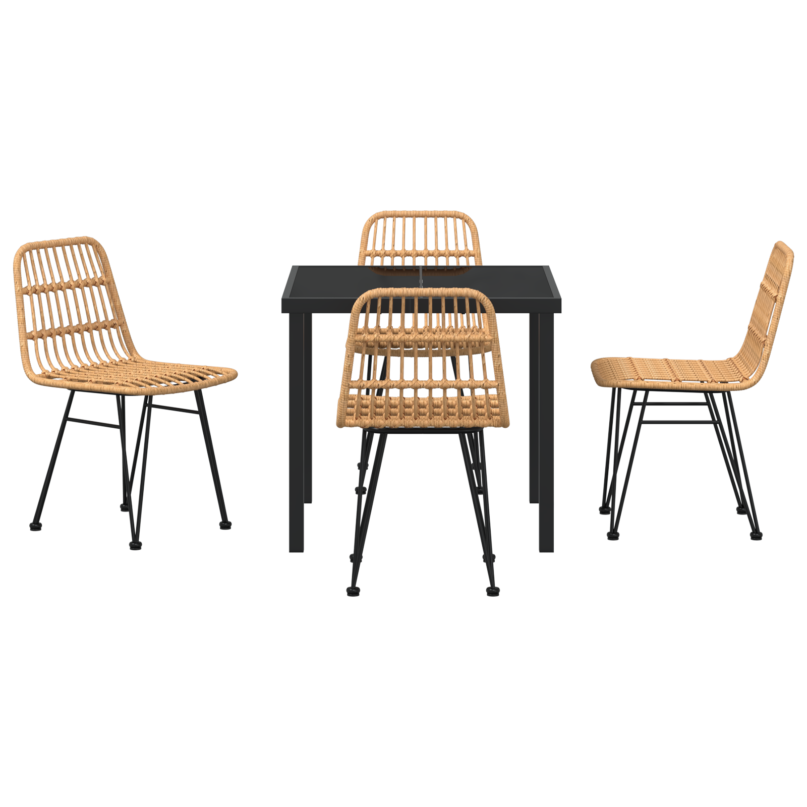 Set de dining de grădină 5 piese Maro Poliratan GartenMobel Dekor