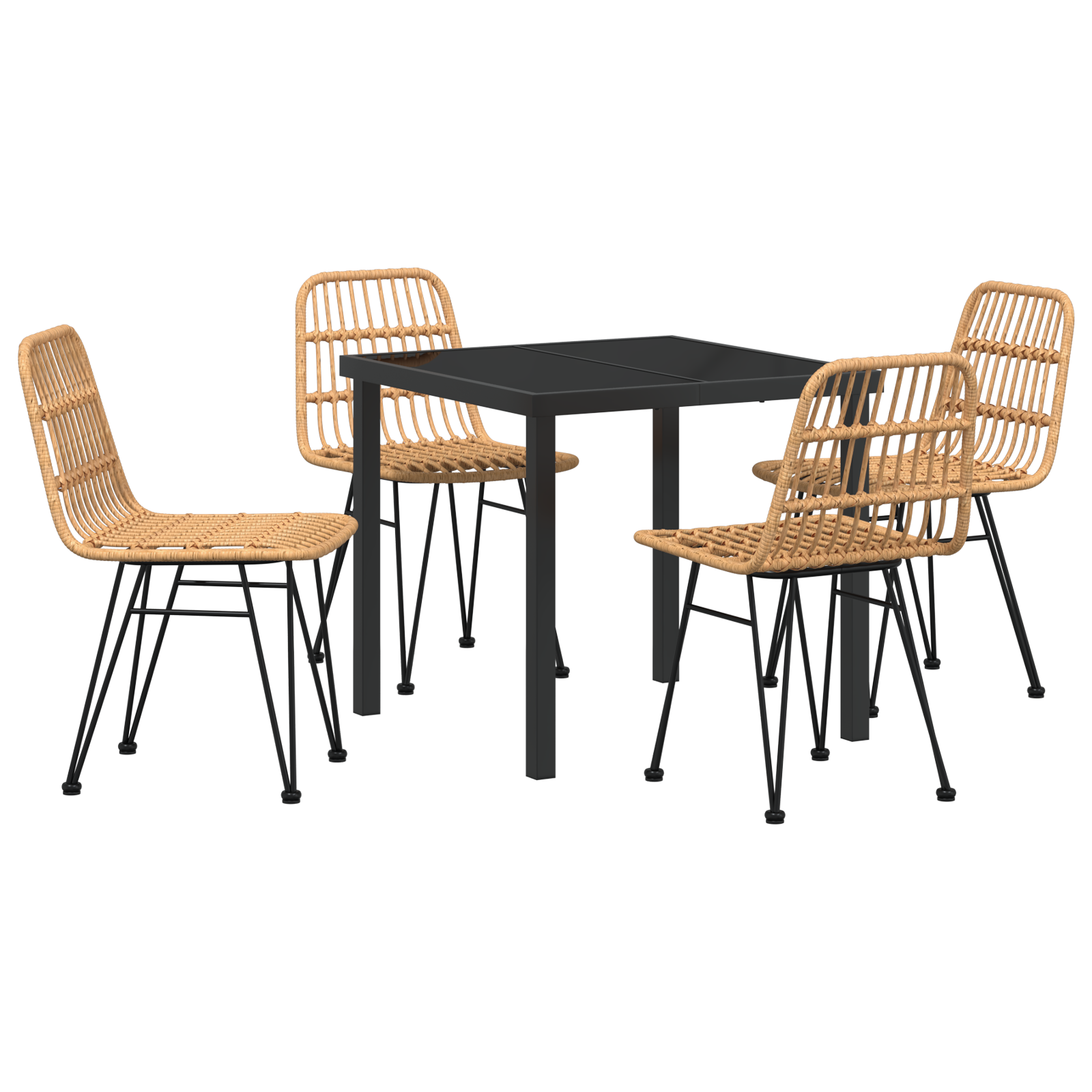 Set de dining de grădină 5 piese Maro Poliratan GartenMobel Dekor