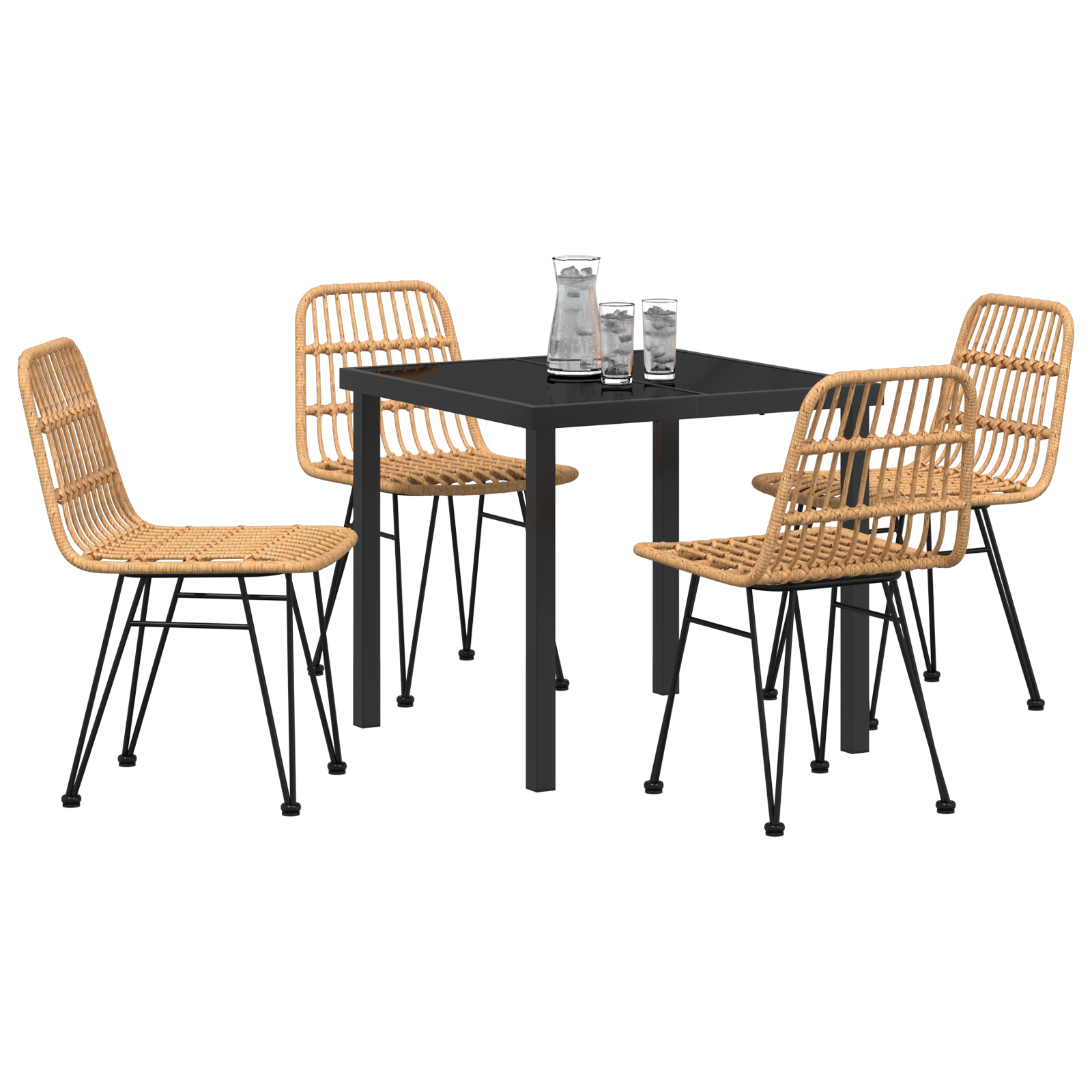 Set de dining de grădină 5 piese Maro Poliratan GartenMobel Dekor