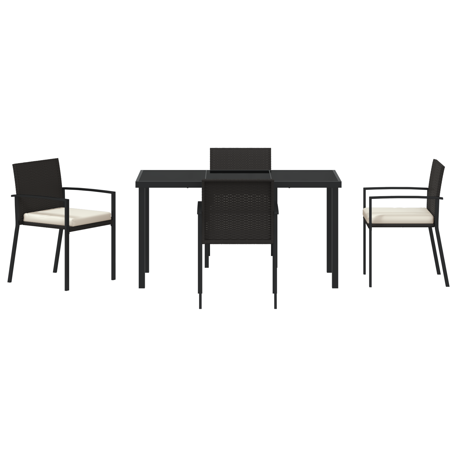 Set de dining pentru grădină 5 piese Negru Poliratan GartenMobel Dekor