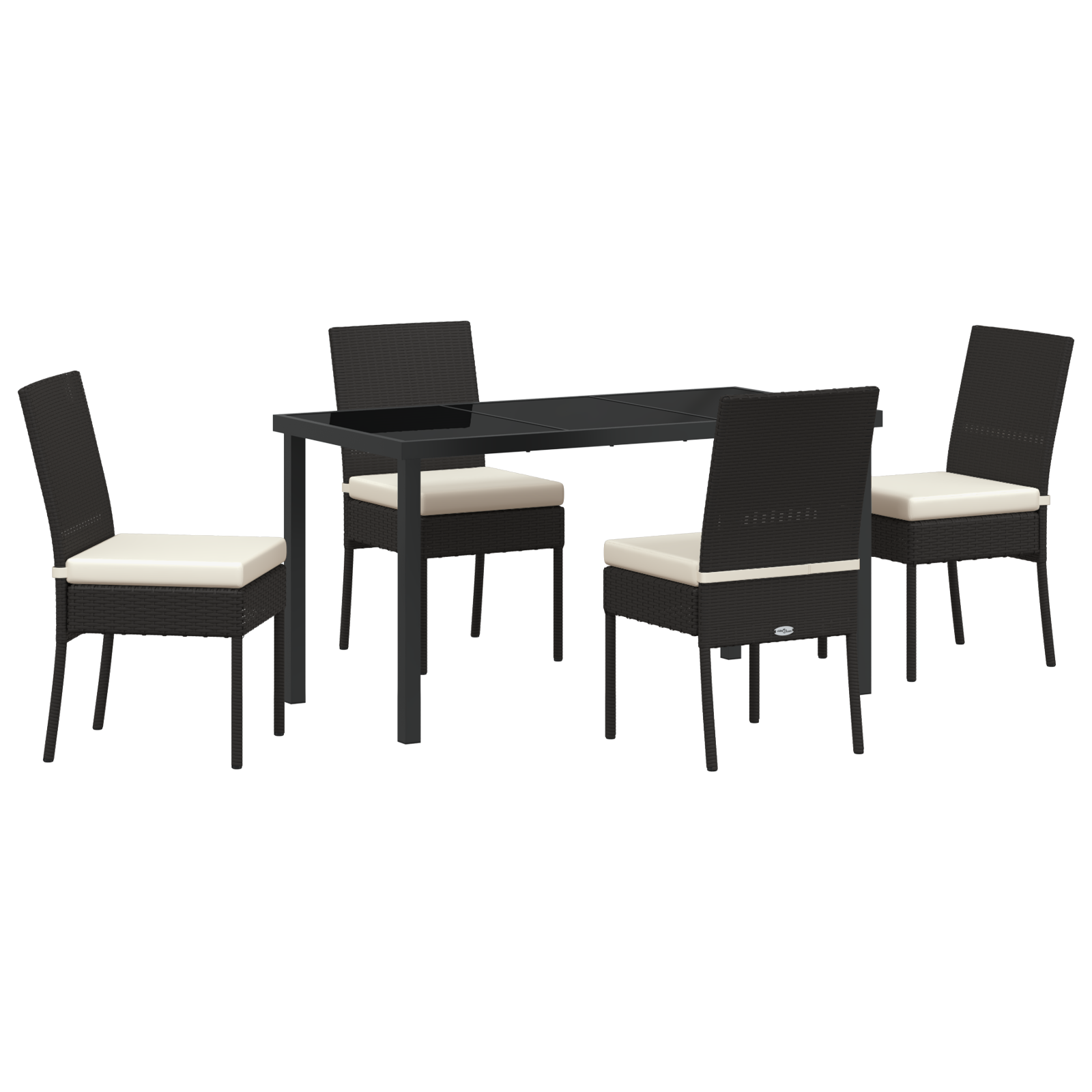 Set de dining pentru grădină 5 piese Negru Ratan Polițat GartenMobel Dekor