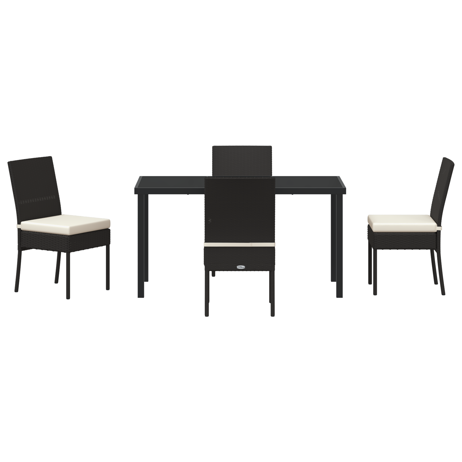 Set de dining pentru grădină 5 piese Negru Ratan Polițat GartenMobel Dekor