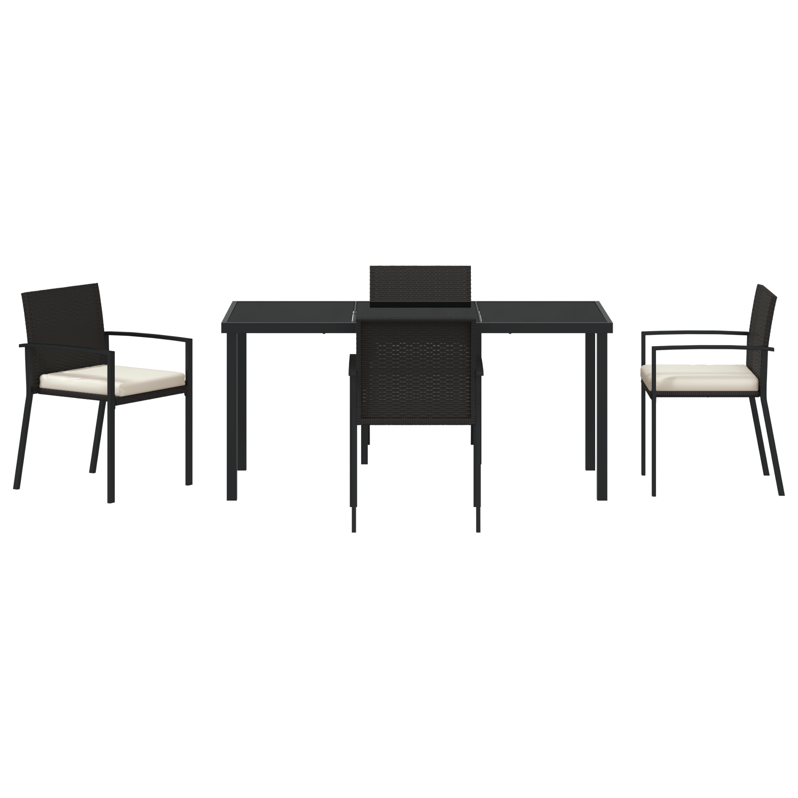 Set de dining pentru grădină 5 piese Negru Rattan sintetic GartenMobel Dekor
