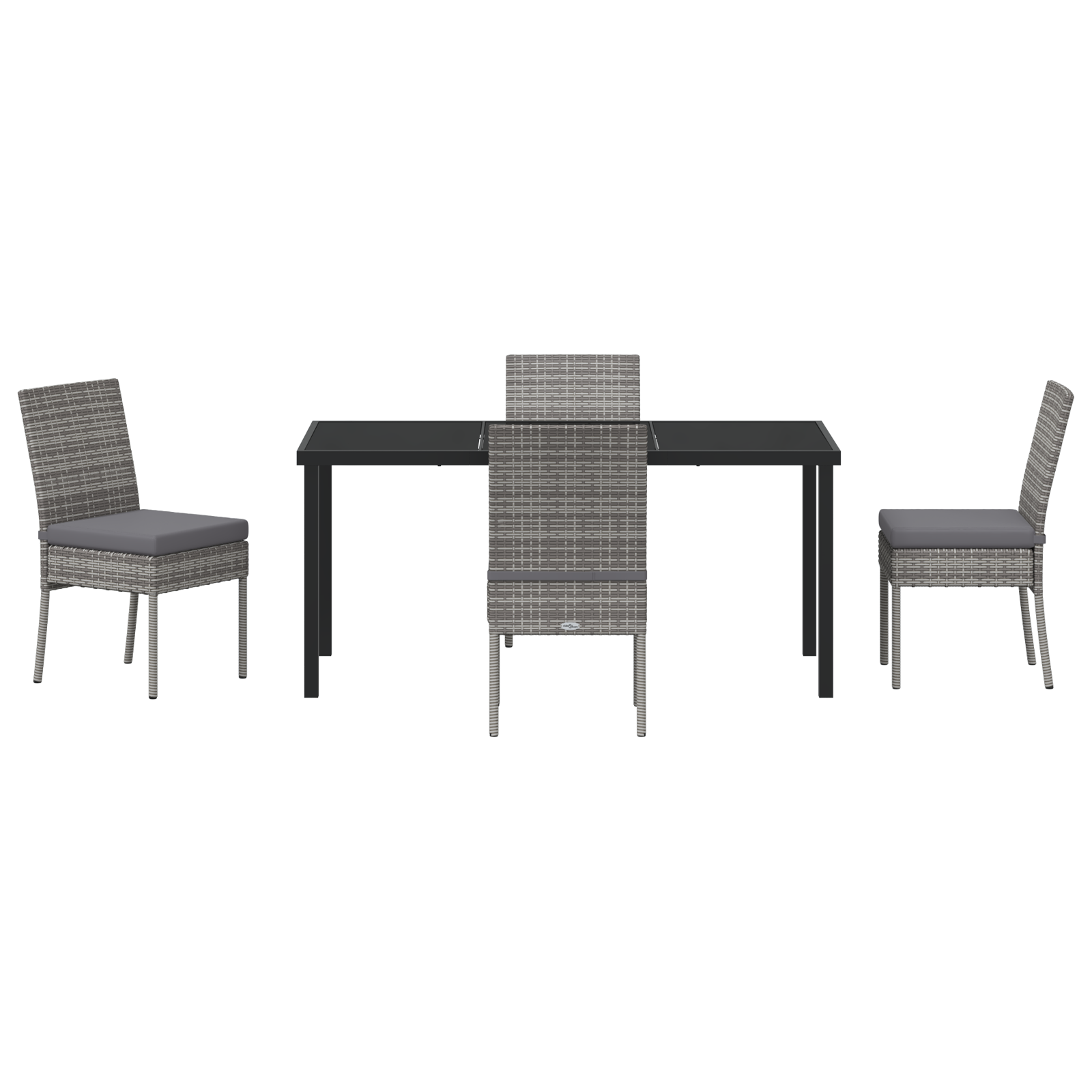 Set de dining pentru grădină 5 piese gri poliratan GartenMobel Dekor