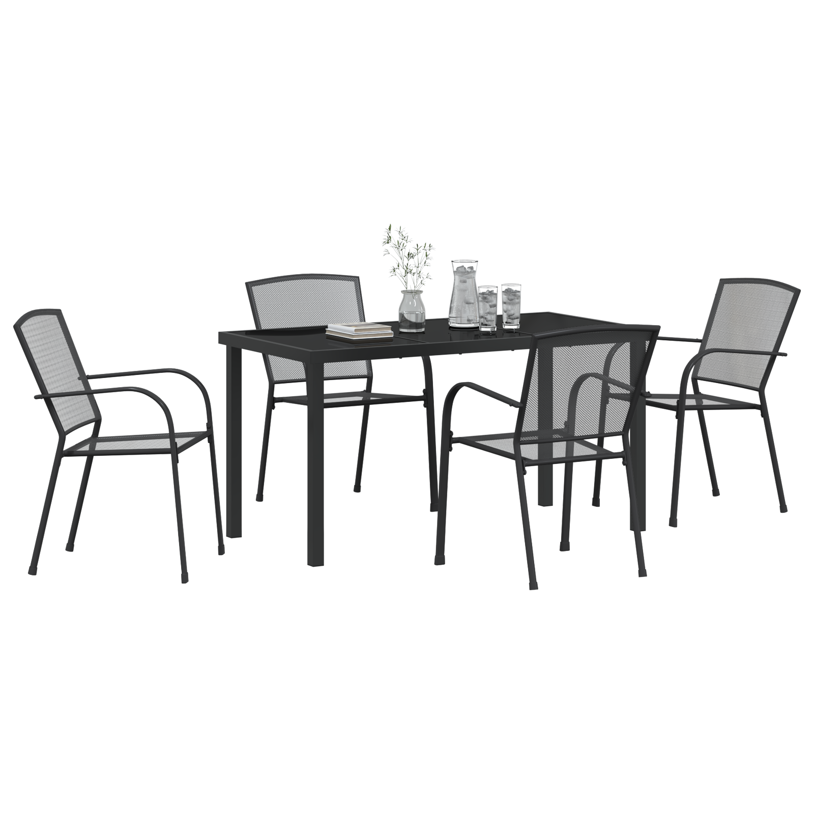 Set de Dining de Grădină 5 Piese Antracit Oțel GartenMobel Dekor