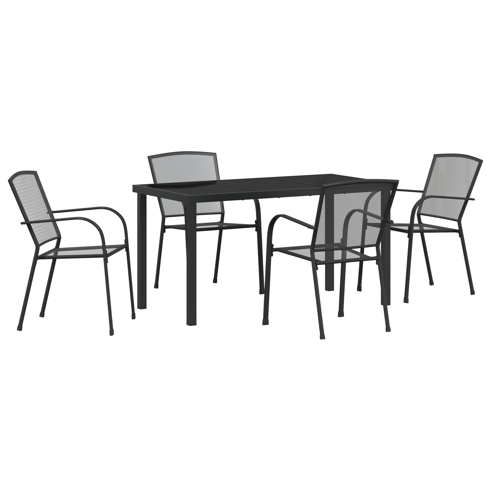 Set de Dining de Grădină 5 Piese Antracit Oțel GartenMobel Dekor
