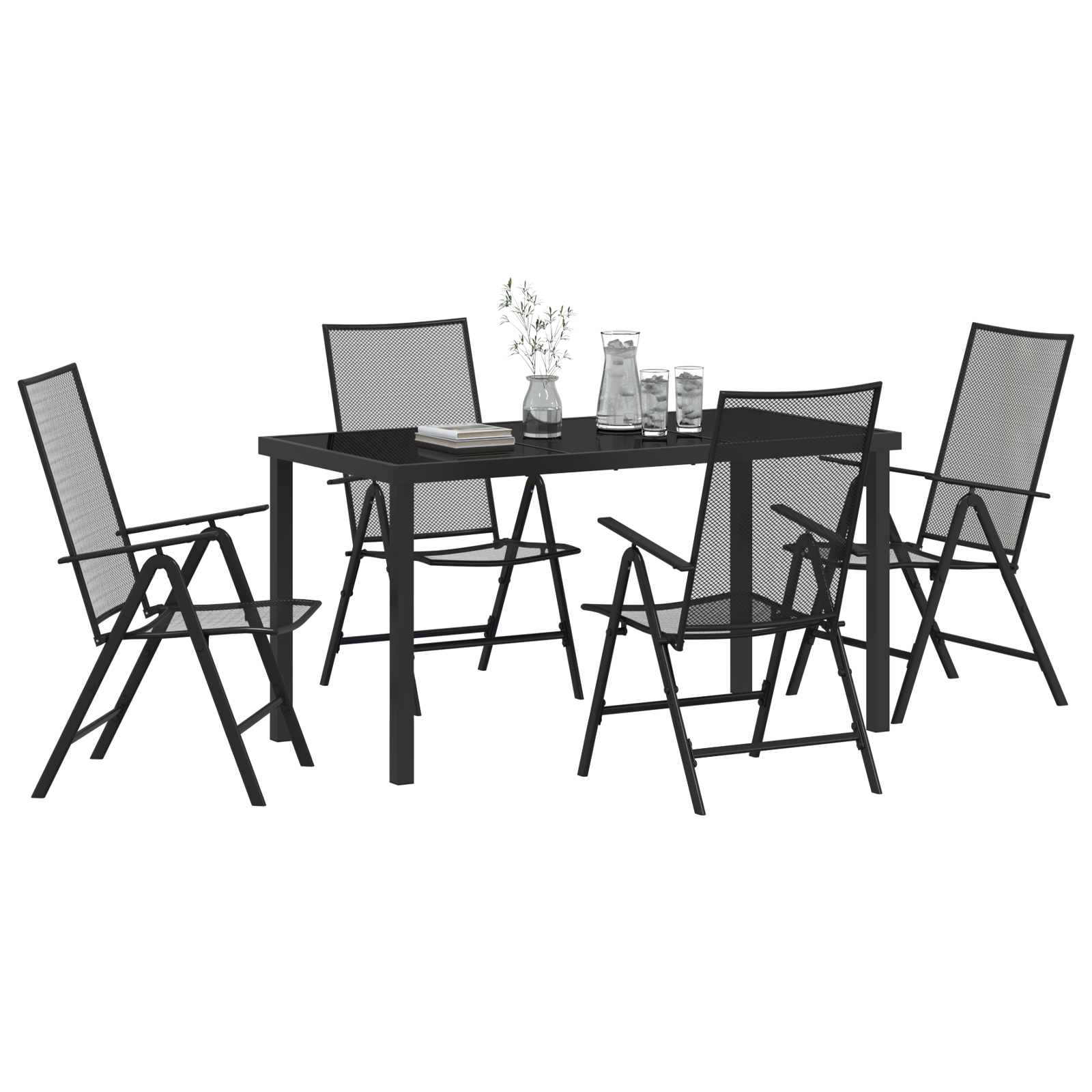 Set de Dining pentru Grădină cu 5 Piese Oțel Antracit GartenMobel Dekor