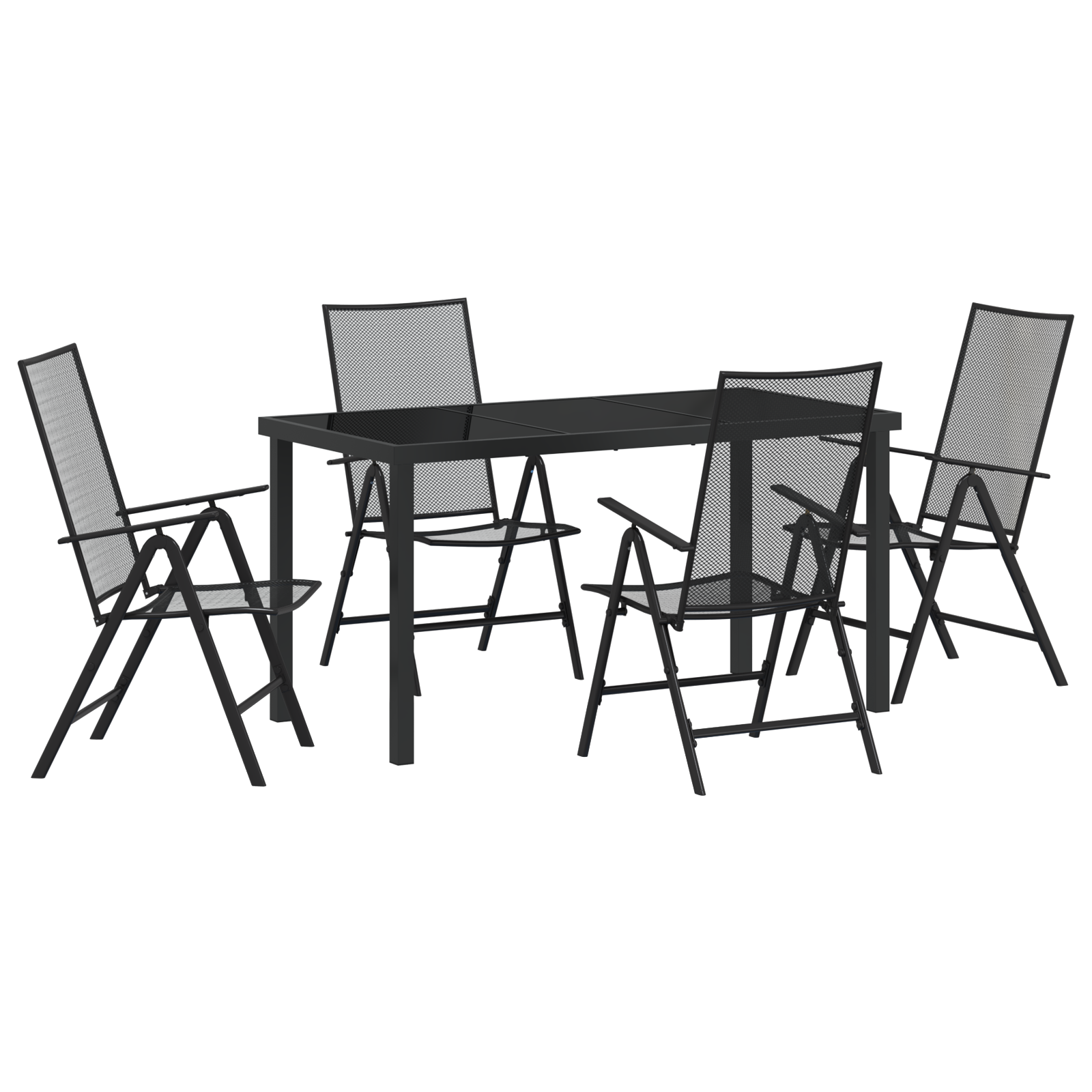 Set de Dining pentru Grădină cu 5 Piese Oțel Antracit GartenMobel Dekor