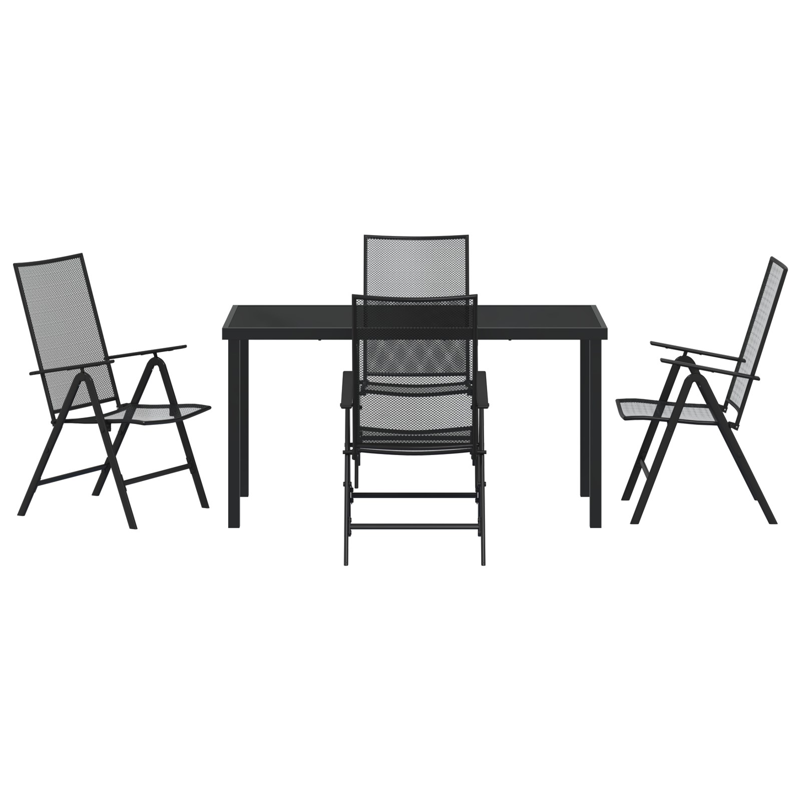 Set de Dining pentru Grădină cu 5 Piese Oțel Antracit GartenMobel Dekor