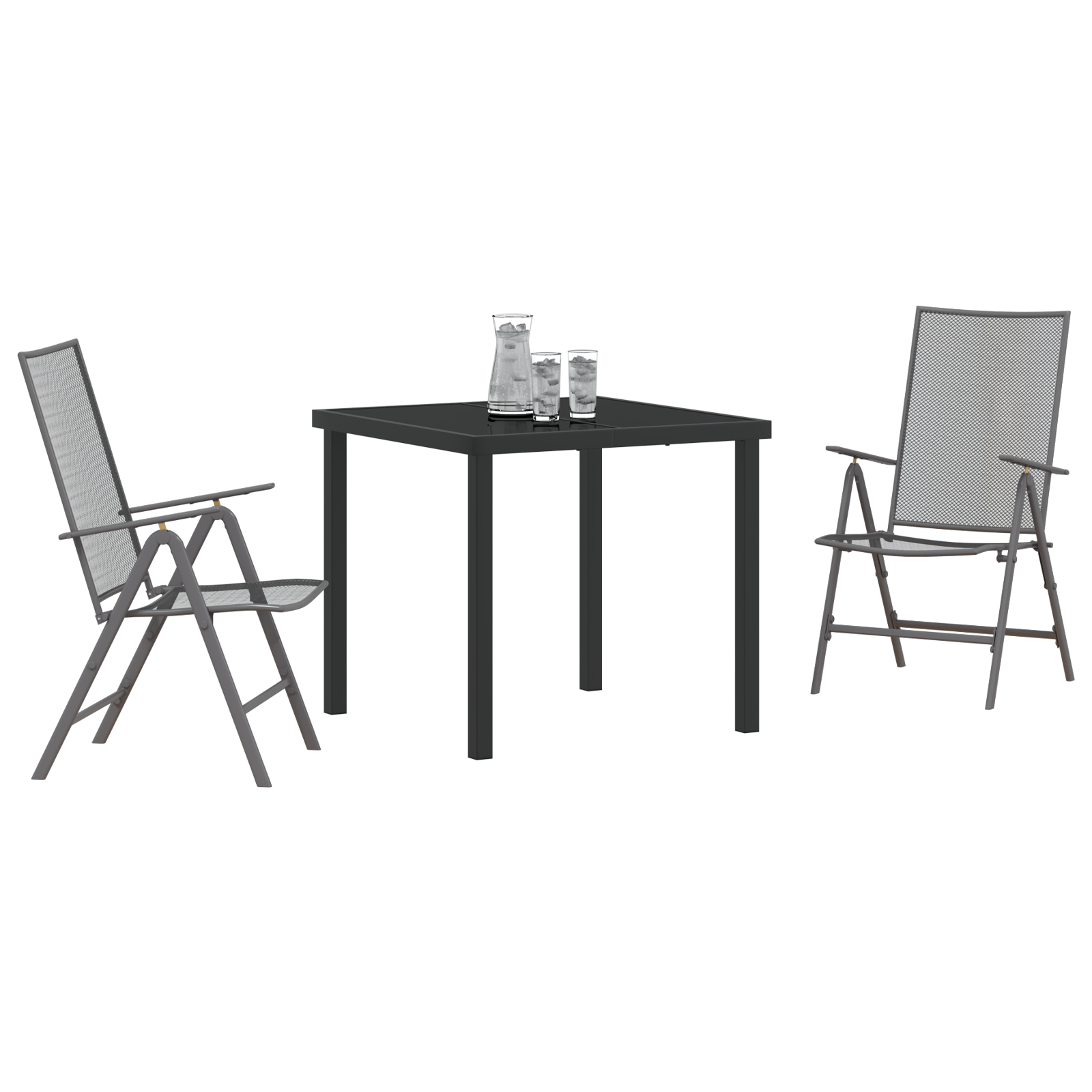 Set de dining de grădină 3 piese din oțel antracit GartenMobel Dekor