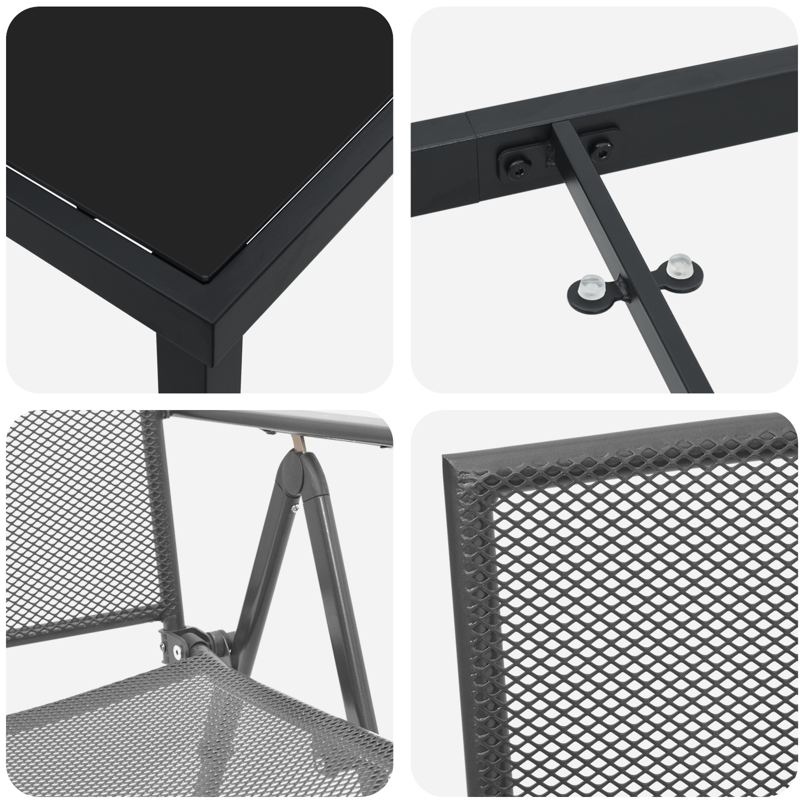 Set de dining de grădină 3 piese din oțel antracit GartenMobel Dekor