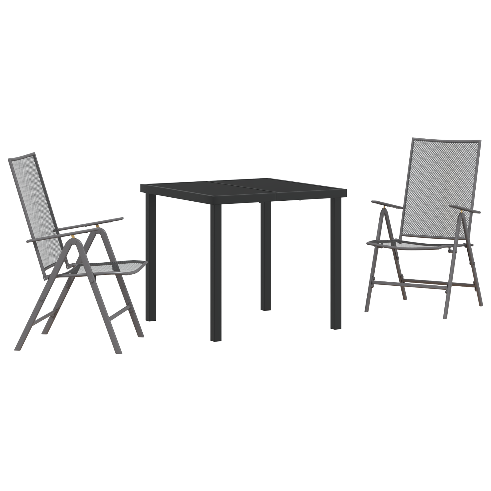 Set de dining de grădină 3 piese din oțel antracit GartenMobel Dekor