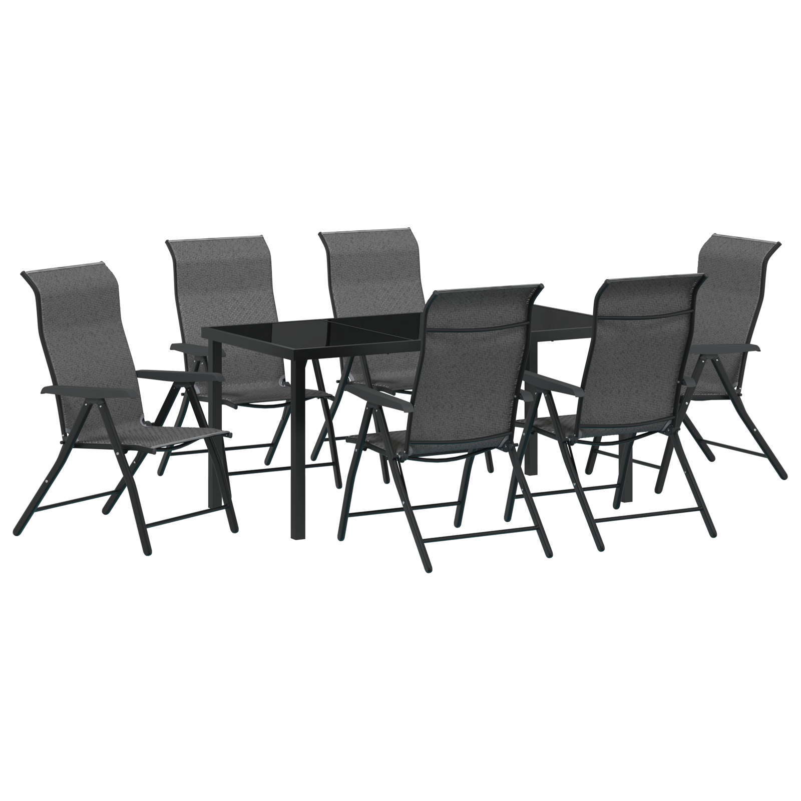 Set de dining pentru grădină 7 piese Gri Poliratan GartenMobel Dekor