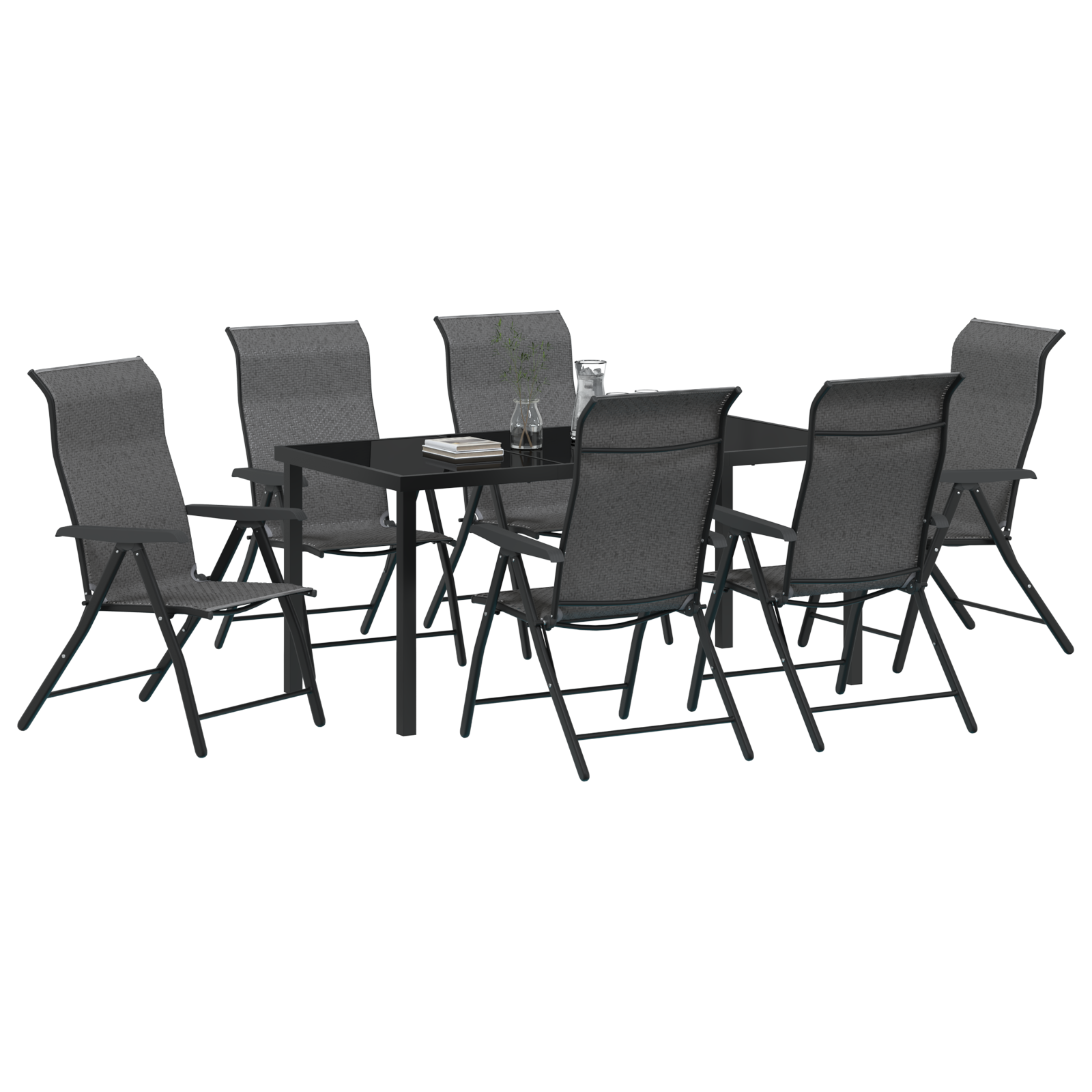 Set de dining pentru grădină 7 piese Gri Poliratan GartenMobel Dekor