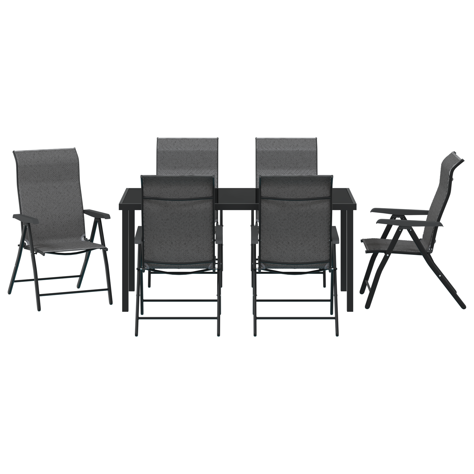 Set de dining pentru grădină 7 piese Gri Poliratan GartenMobel Dekor