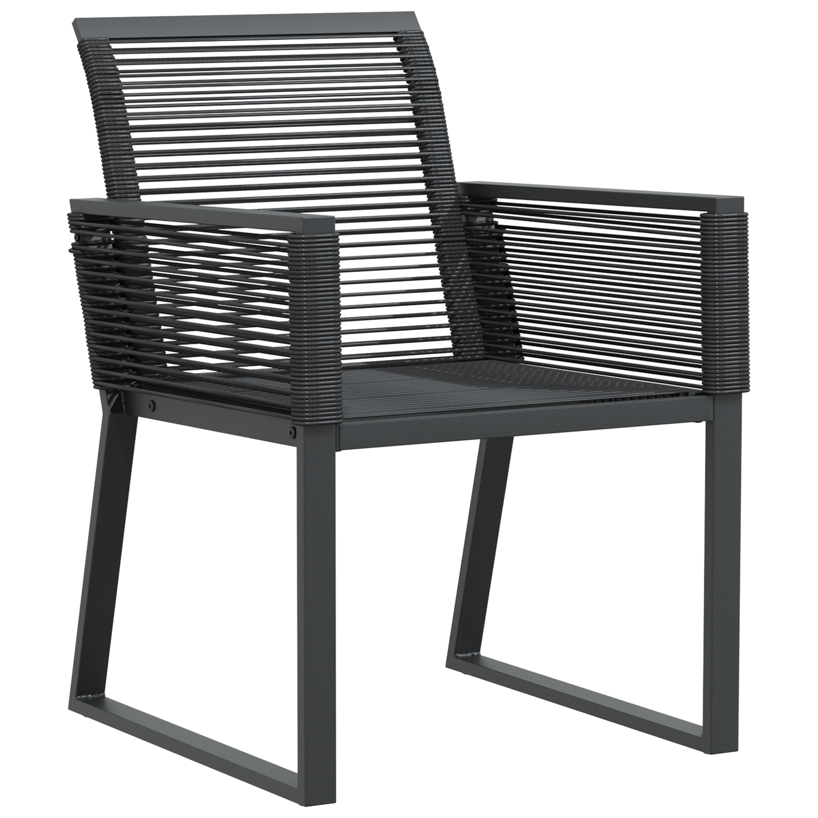 Set Cină Grădină 5 Piese Ratan Poli Negru GartenMobel Dekor
