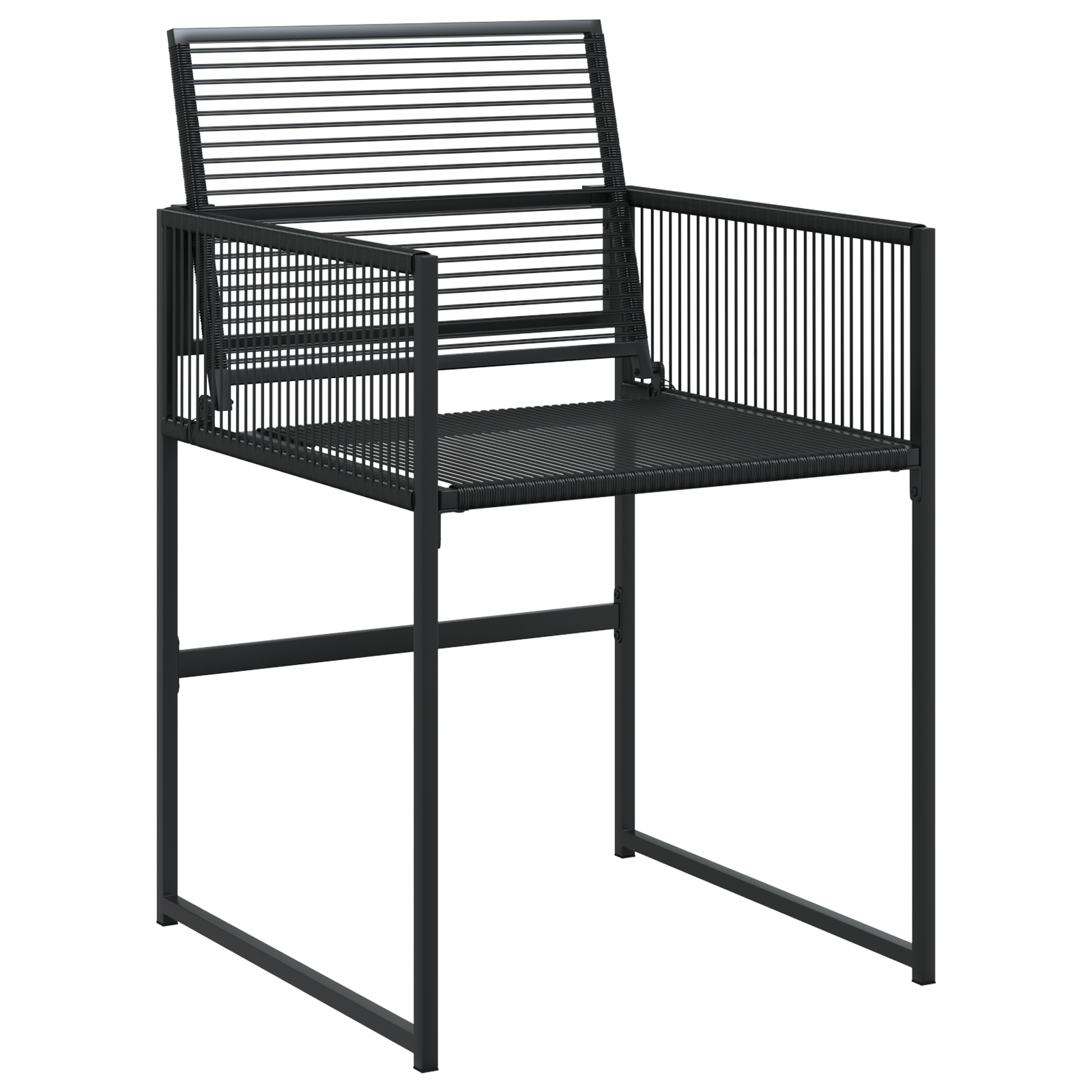 Set de Masă pentru Grădină 5 Piese Negru Rattan PE GartenMobel Dekor