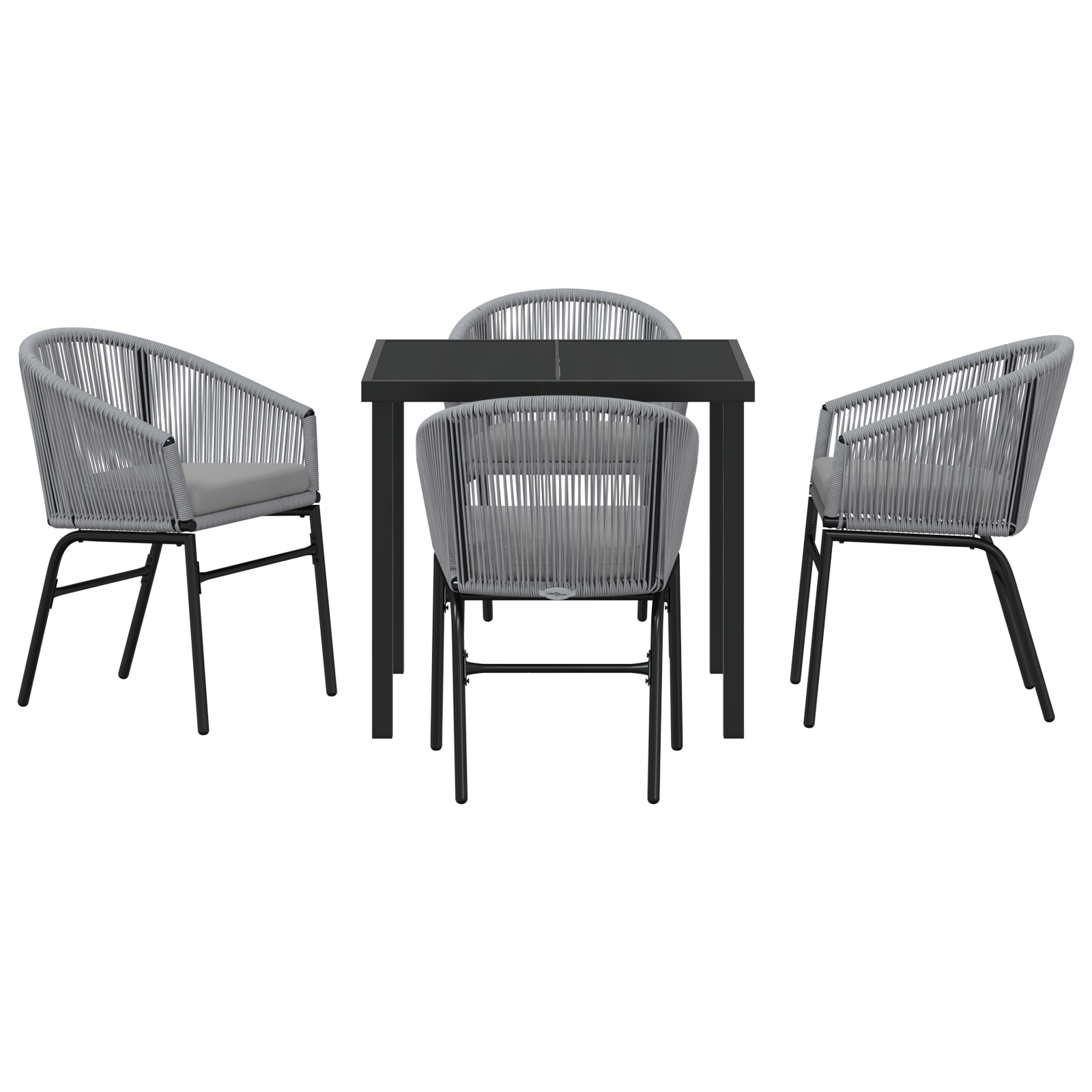 Set de Dining pentru Grădină 5 Piese Grey Poliratan GartenMobel Dekor