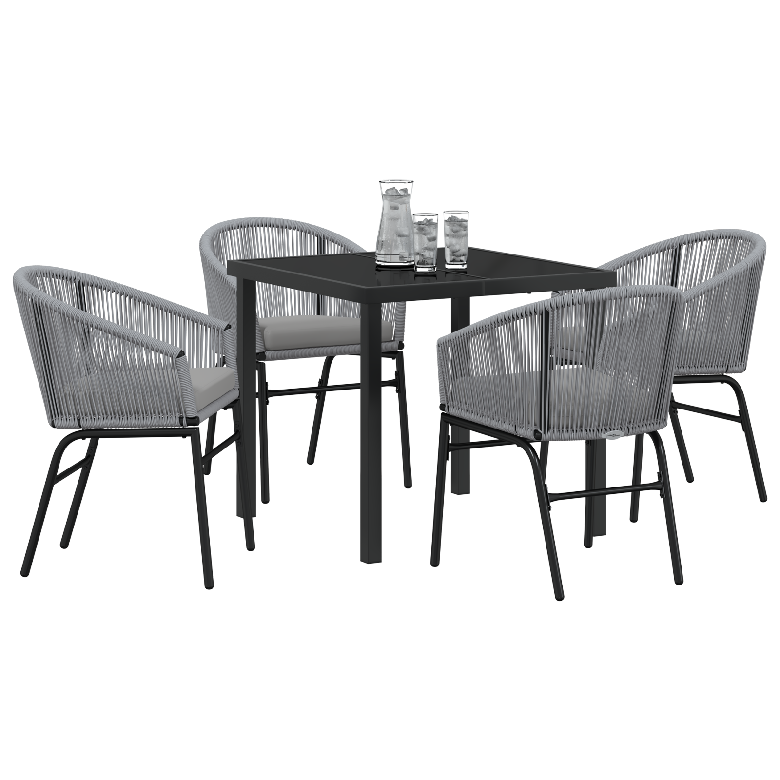Set de Dining pentru Grădină 5 Piese Grey Poliratan GartenMobel Dekor