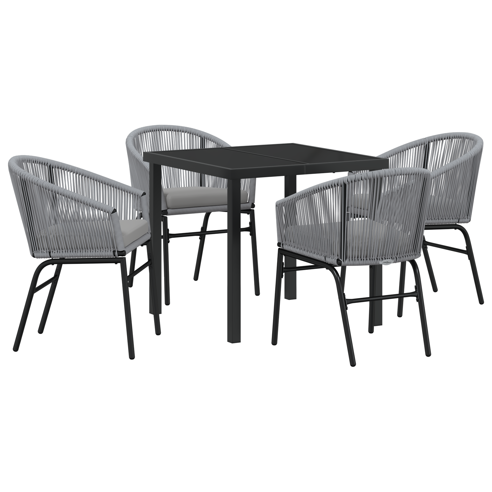 Set de Dining pentru Grădină 5 Piese Grey Poliratan GartenMobel Dekor