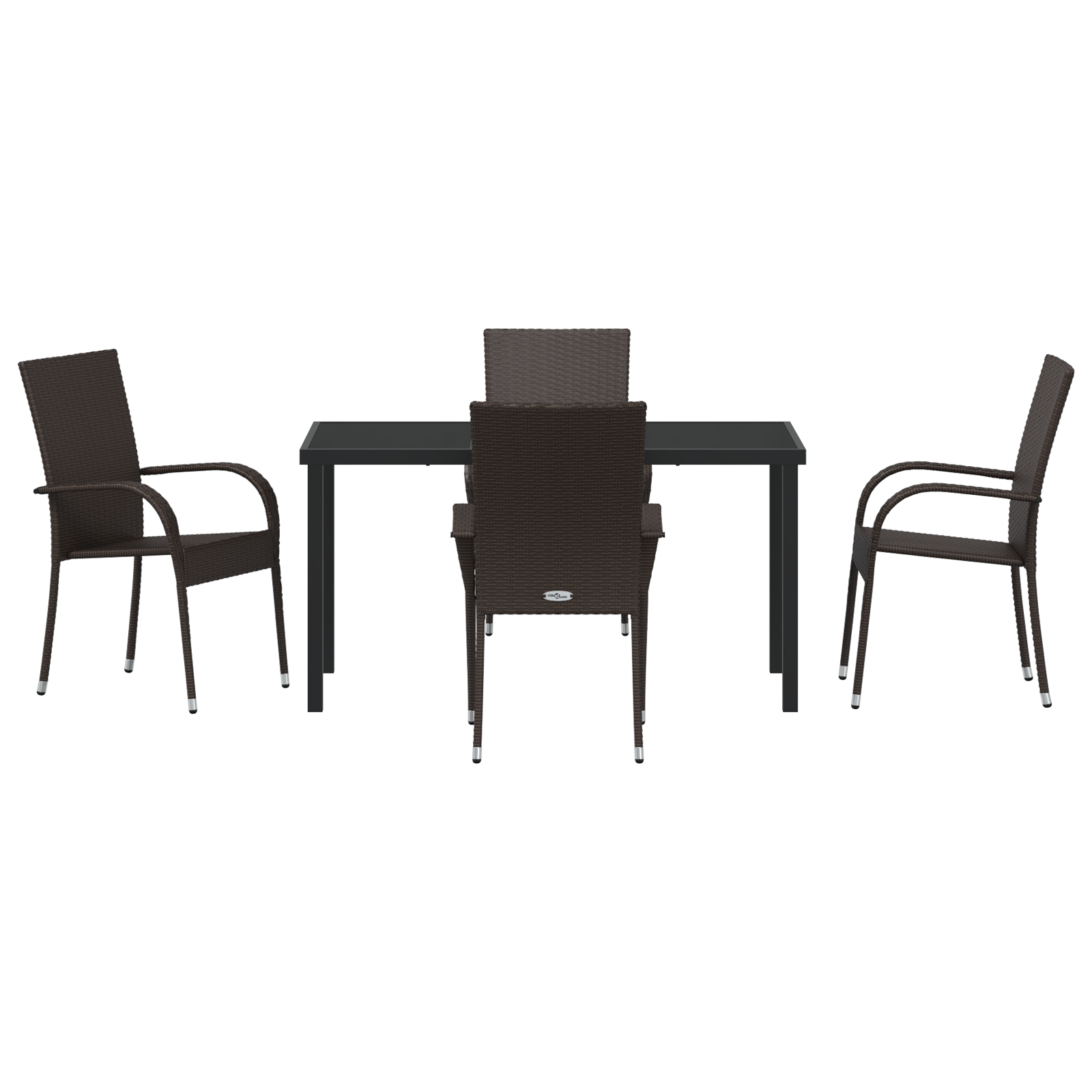 Set de Masă în Grădină de 5 Piese Maro din Rattan Artificiale GartenMobel Dekor