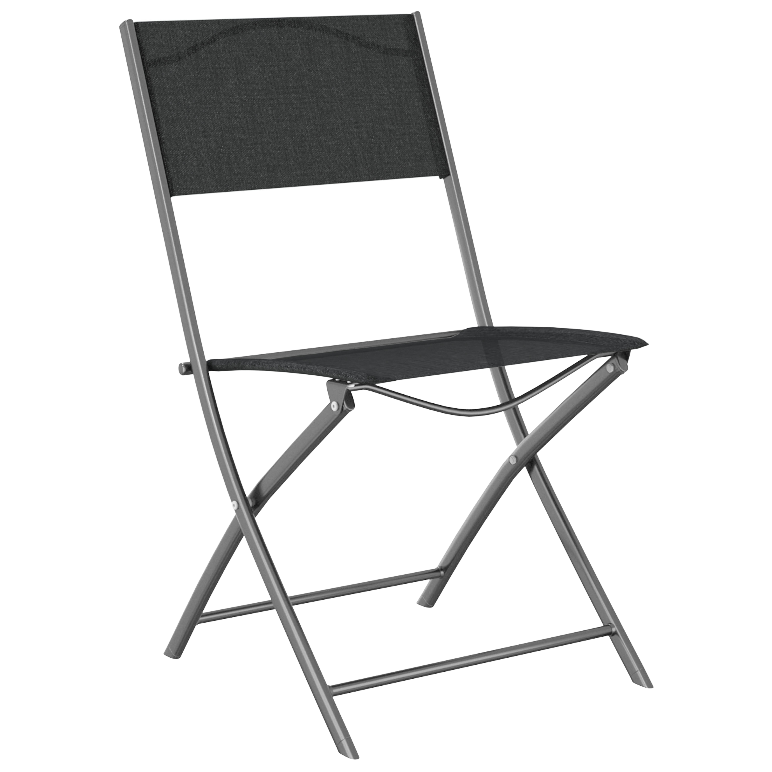 Set de dining de grădină 3 piese Negru Textilenă și Oțel GartenMobel Dekor