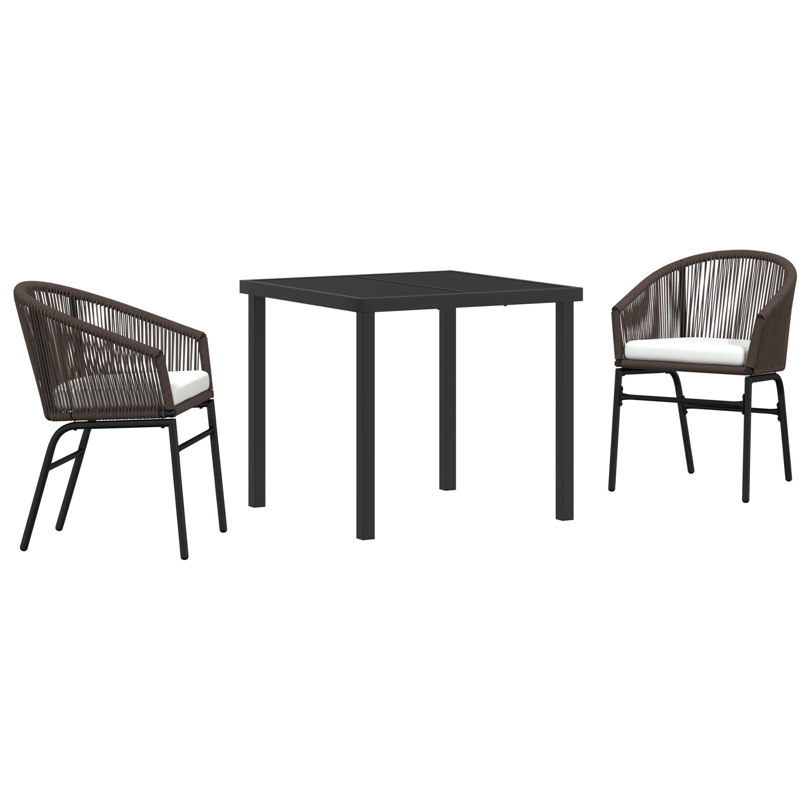 Set de dining de grădină 3 piese maro PE ratan GartenMobel Dekor