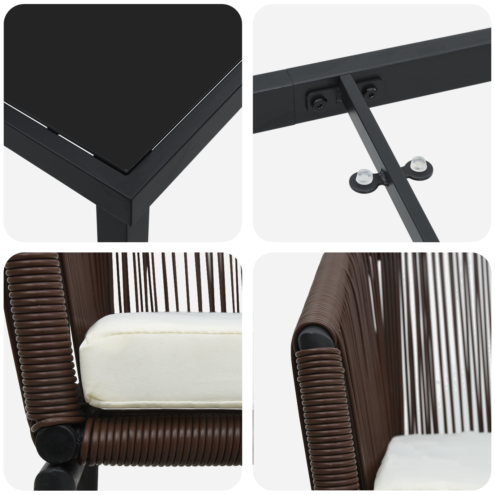 Set de dining de grădină 3 piese maro PE ratan GartenMobel Dekor