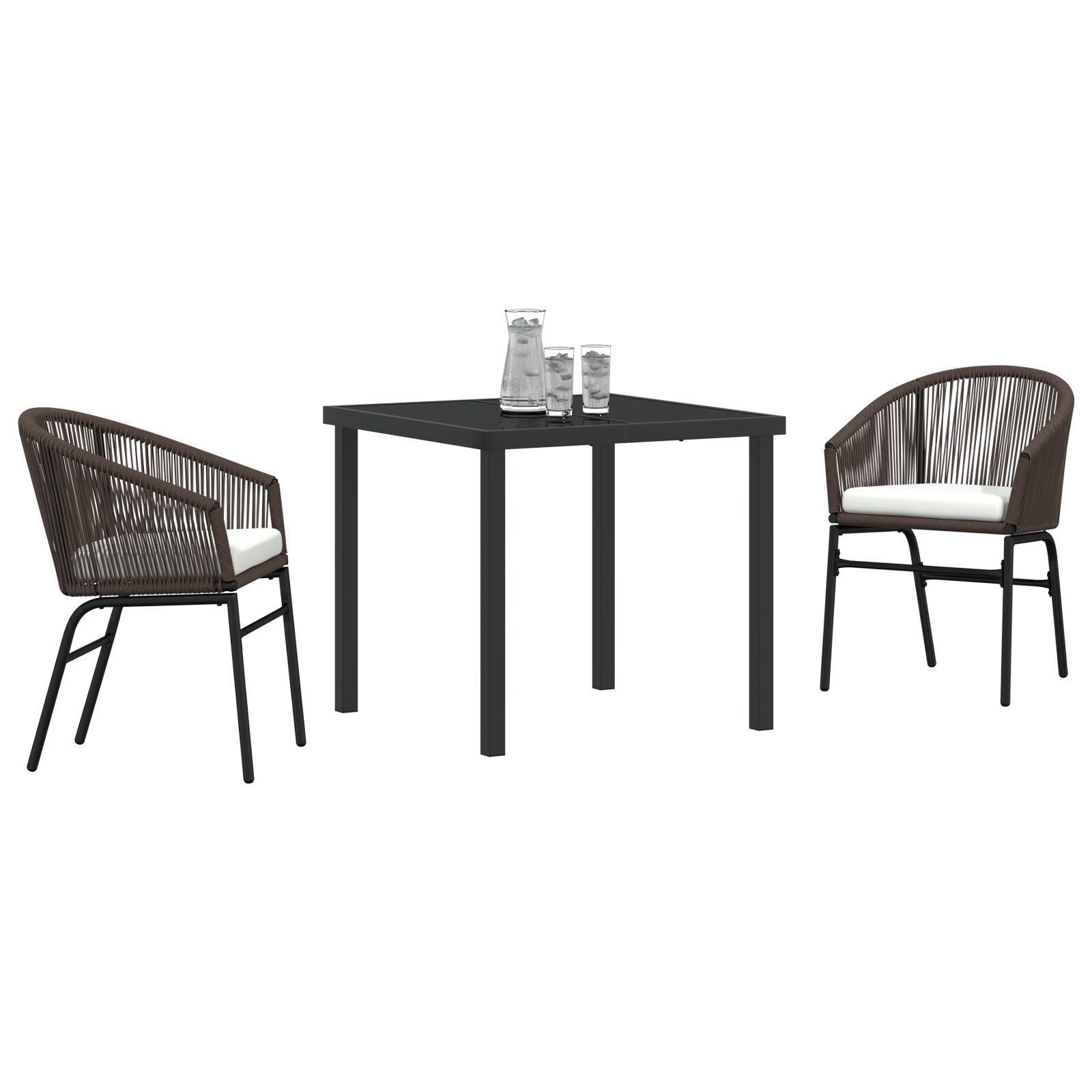 Set de dining de grădină 3 piese maro PE ratan GartenMobel Dekor