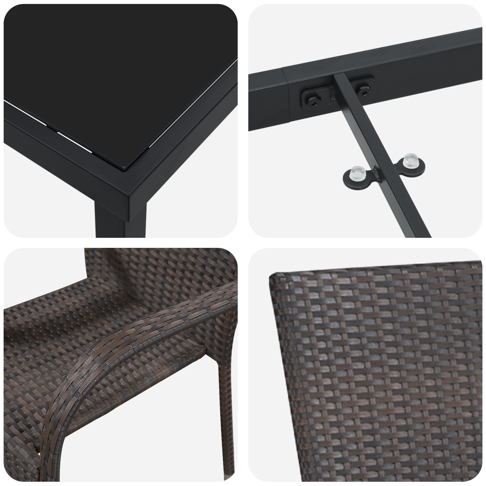 Set pentru Grădină 5 Piese Maro Poliratan GartenMobel Dekor