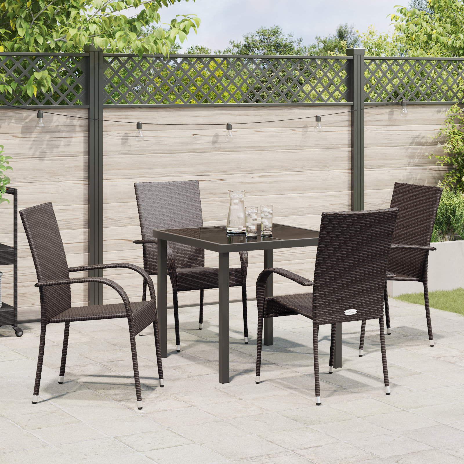 Set pentru Grădină 5 Piese Maro Poliratan GartenMobel Dekor