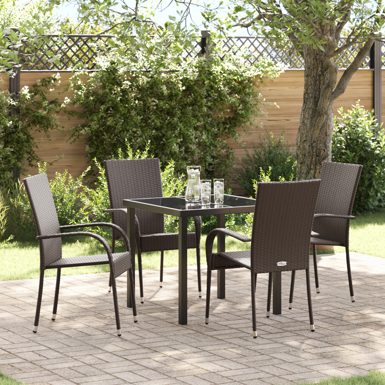 Set pentru Grădină 5 Piese Maro Poliratan GartenMobel Dekor