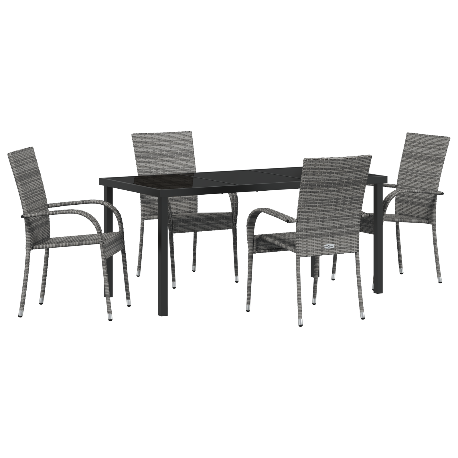 Set de Masă pentru Grădină 5 Piese Gri Poliratan GartenMobel Dekor