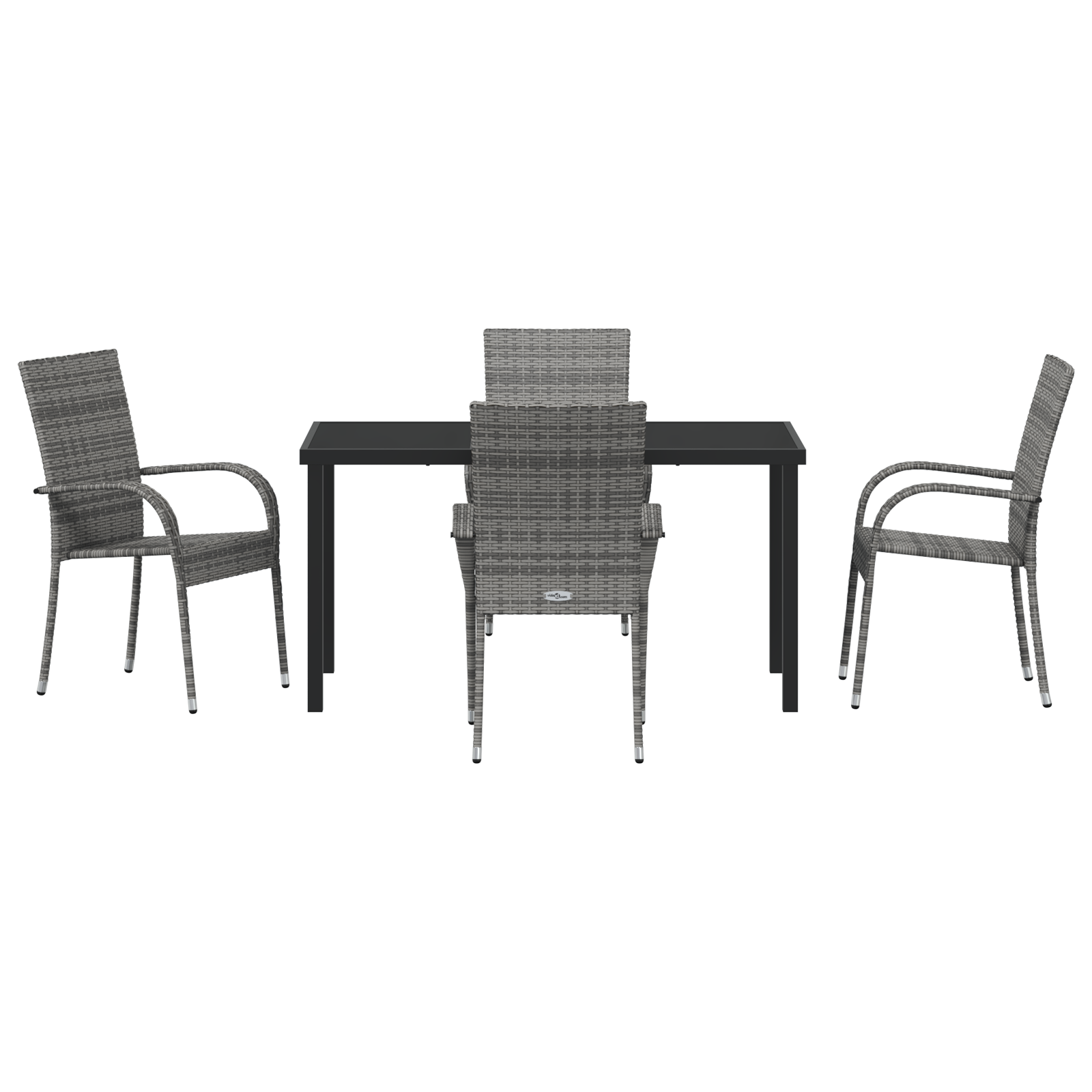 Set de Masă pentru Grădină 5 Piese Gri Poliratan GartenMobel Dekor