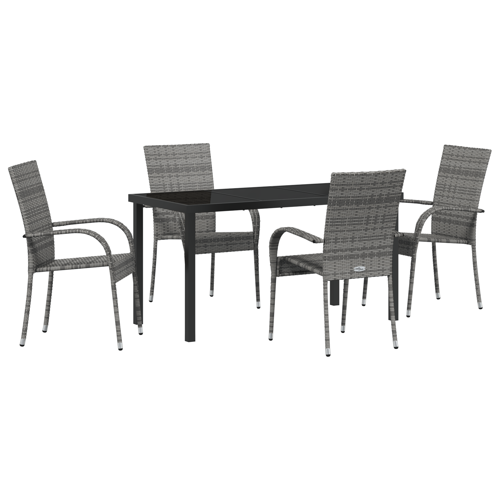 Set de Masă pentru Grădină 5 Piese Gri Poliratan GartenMobel Dekor