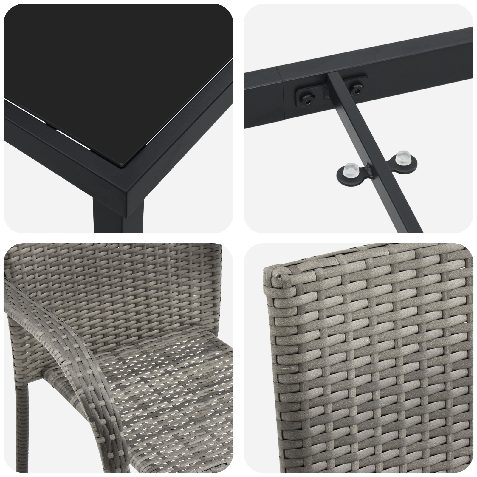 Set de Masă pentru Grădină 5 Piese Gri Poliratan GartenMobel Dekor