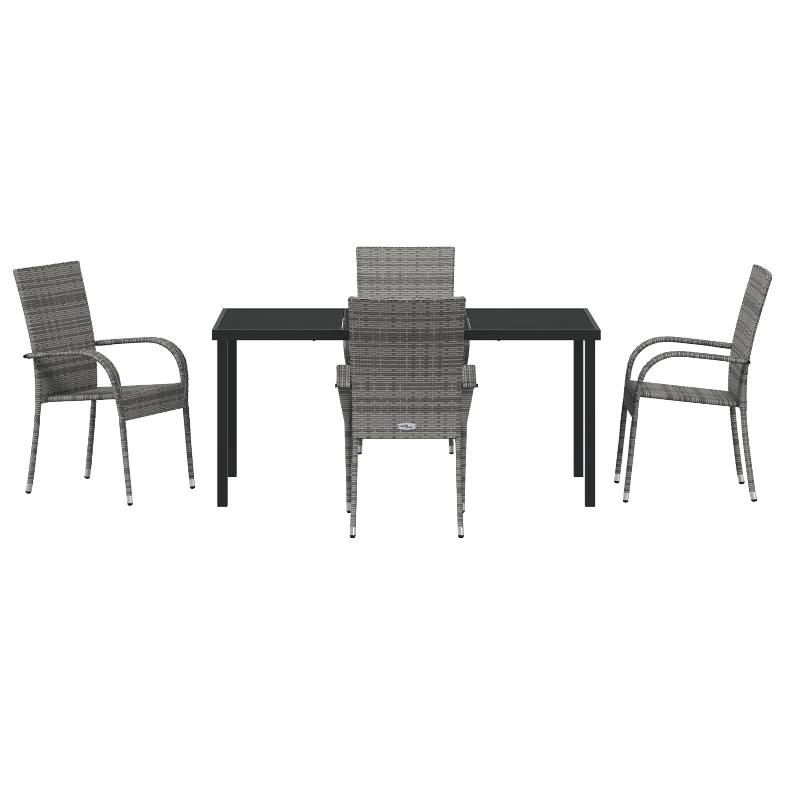 Set de Masă pentru Grădină 5 Piese Gri Poliratan GartenMobel Dekor