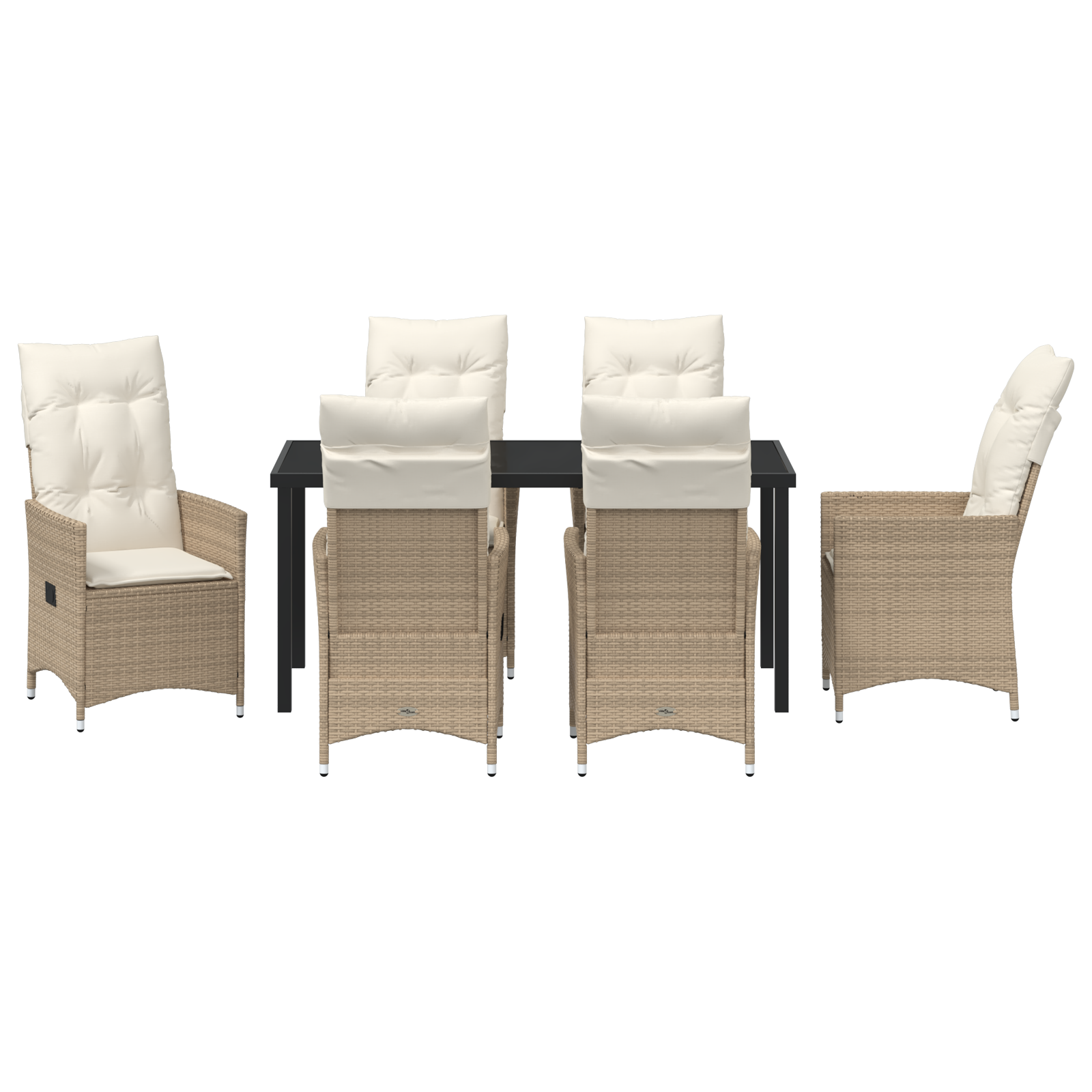 Set Dining Grădină cu Perne, Bej Poliratan GartenMobel Dekor