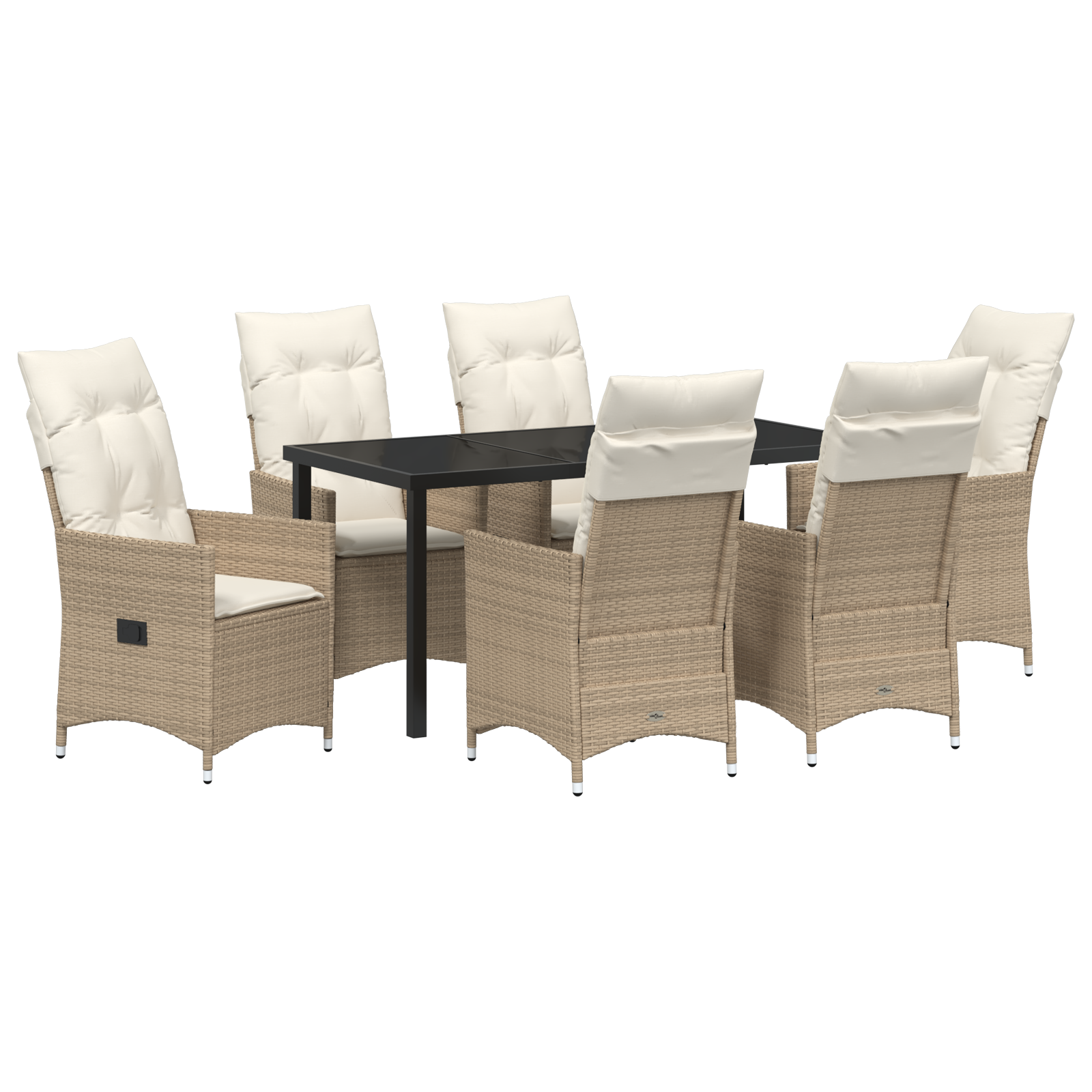 Set Dining Grădină cu Perne, Bej Poliratan GartenMobel Dekor