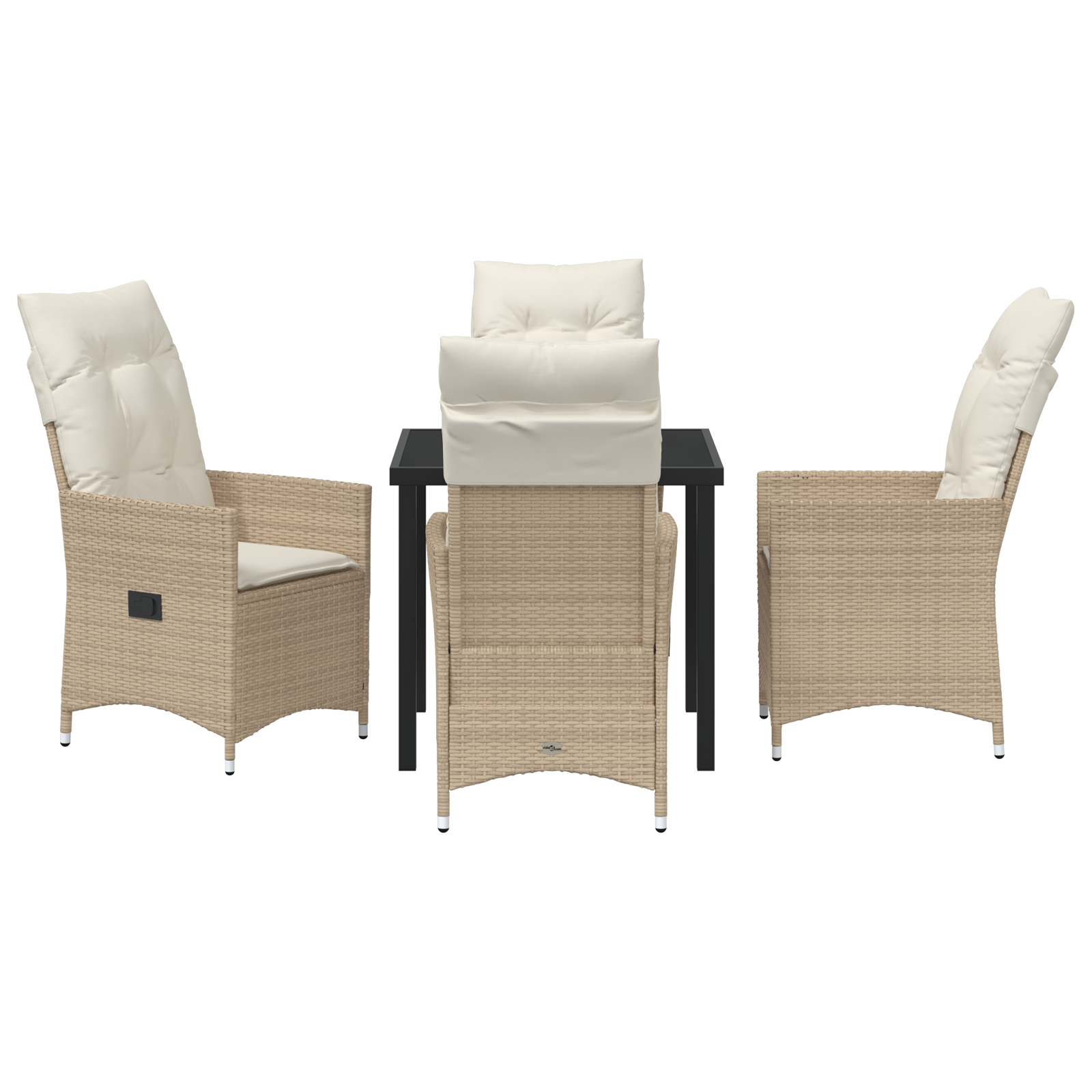 Set Mobilier Grădină 5 Piese cu Perne Bej Rattan Poly GartenMobel Dekor