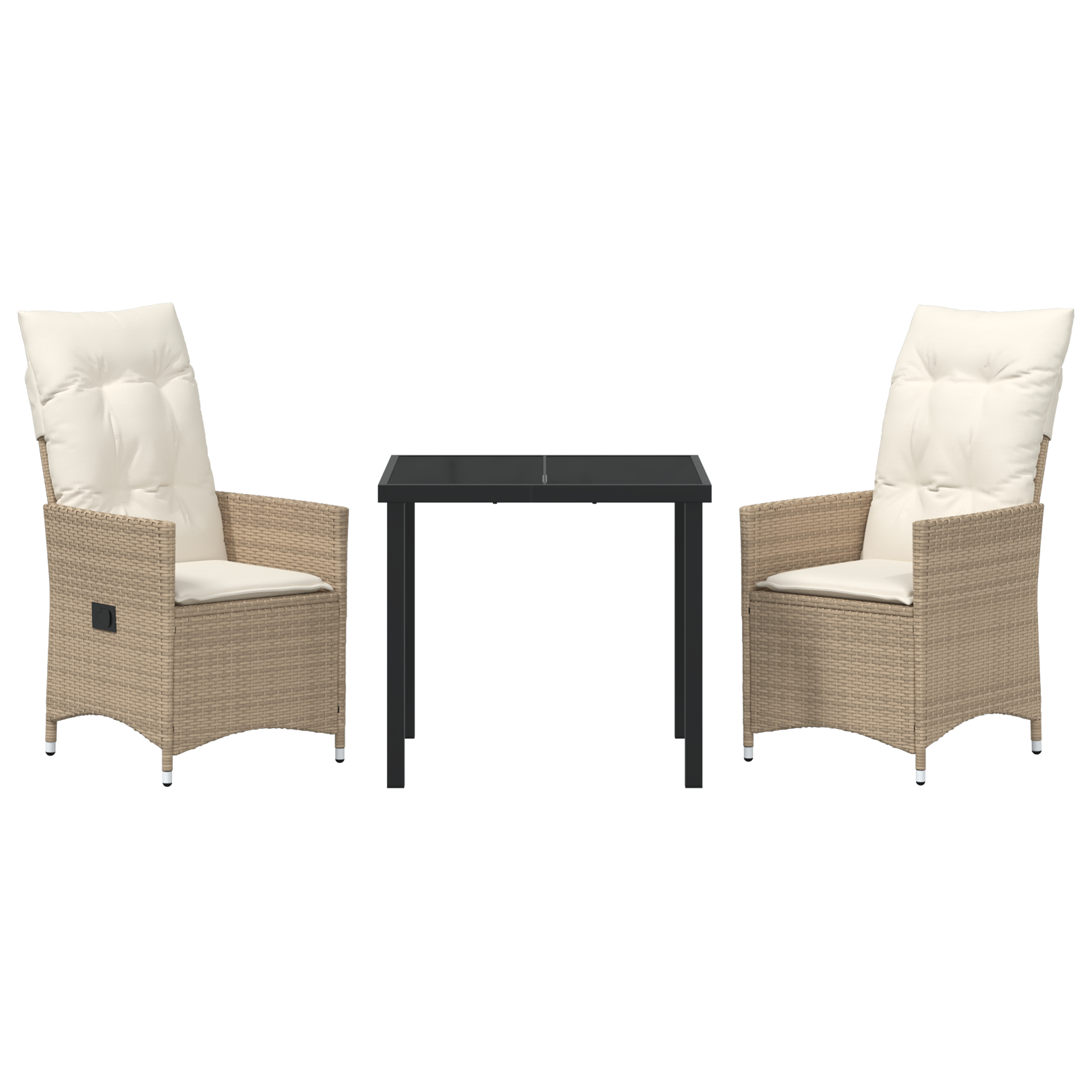 Set de Dining pentru Grădină de 3 Piese cu Perne Bej din Poliratan GartenMobel Dekor