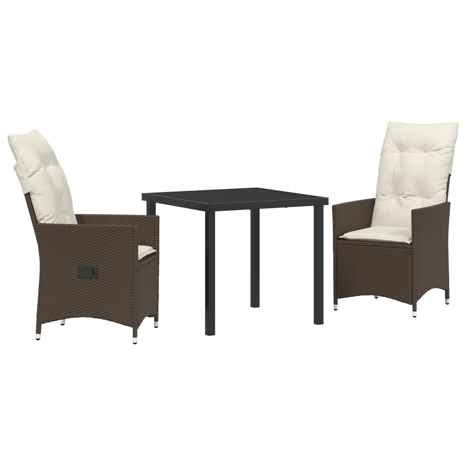 Set de dining de grădină cu perne maro din rattan poli GartenMobel Dekor